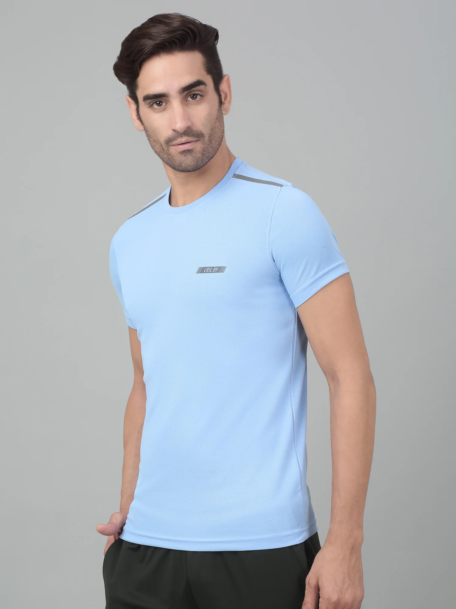 T-Shirt for Men | Breathable & Soft with Color Fastness Regular Fit Round Neck Polyester Fabric Solid Pattern - Image 3