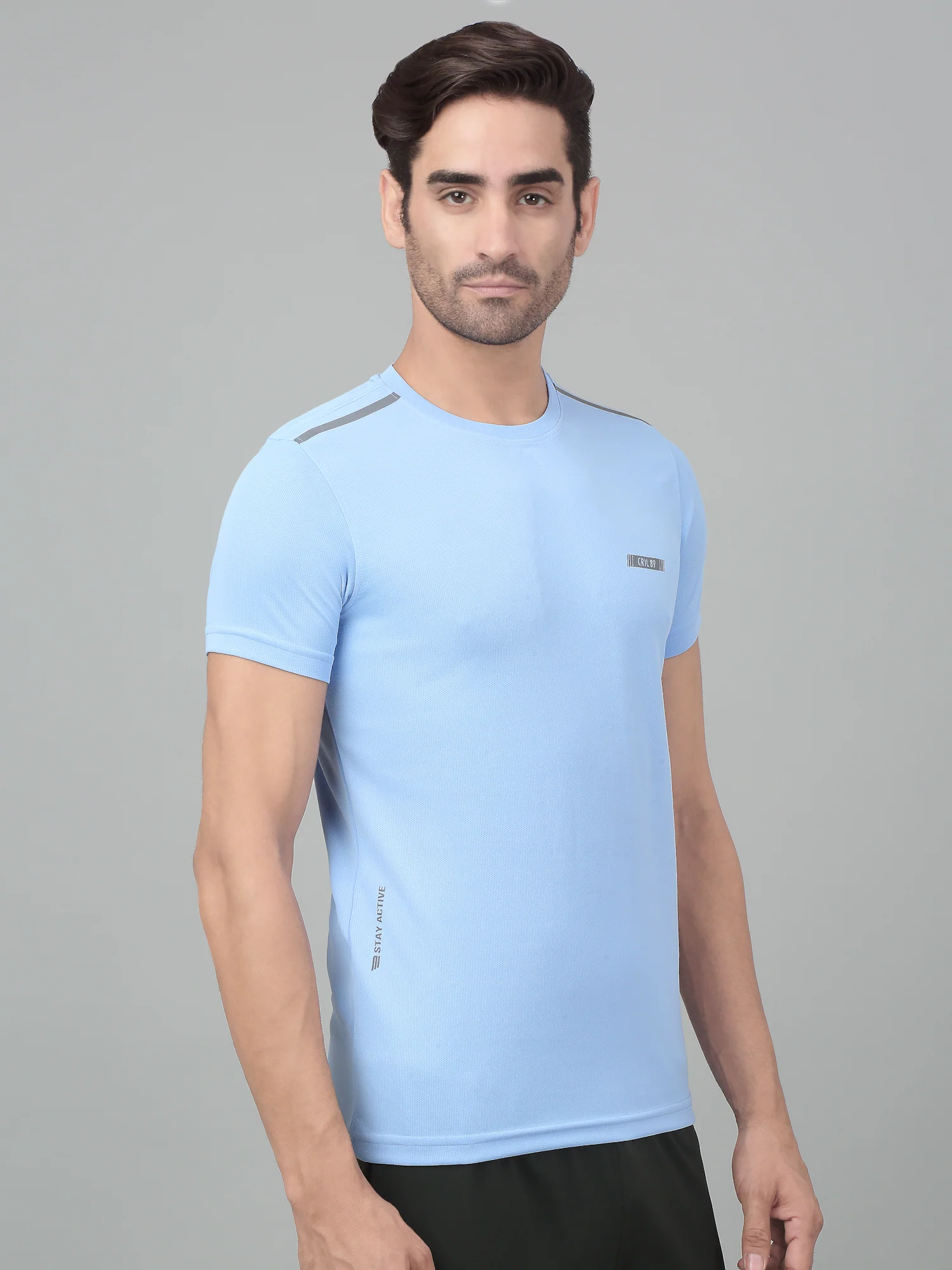 T-Shirt for Men | Breathable & Soft with Color Fastness Regular Fit Round Neck Polyester Fabric Solid Pattern - Image 4