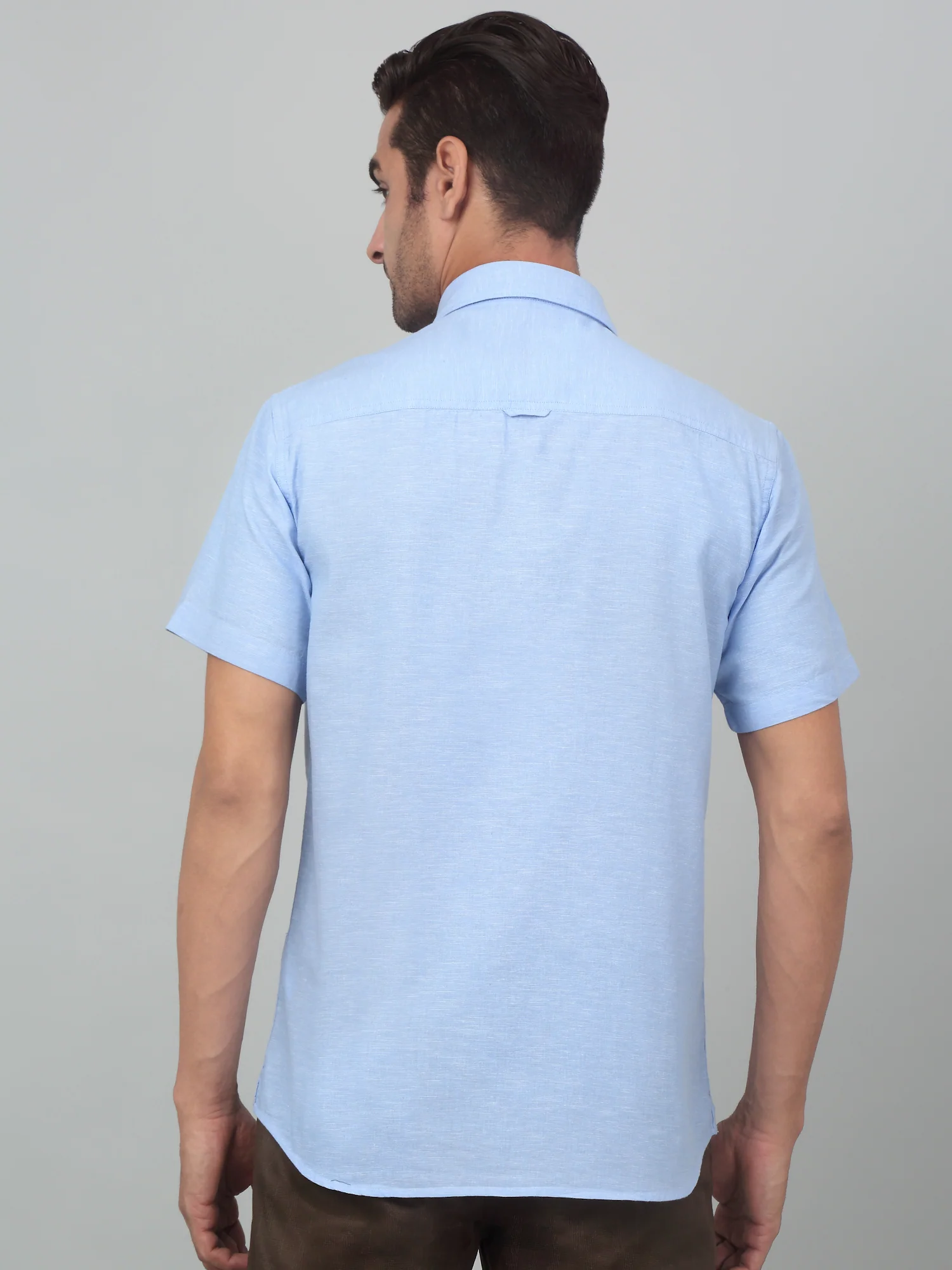 Casual Shirt for Men | Breathable & Soft with Color Fastness Regular Fit Spread Collar Neck Cotton Fabric Solid Pattern - Image 2