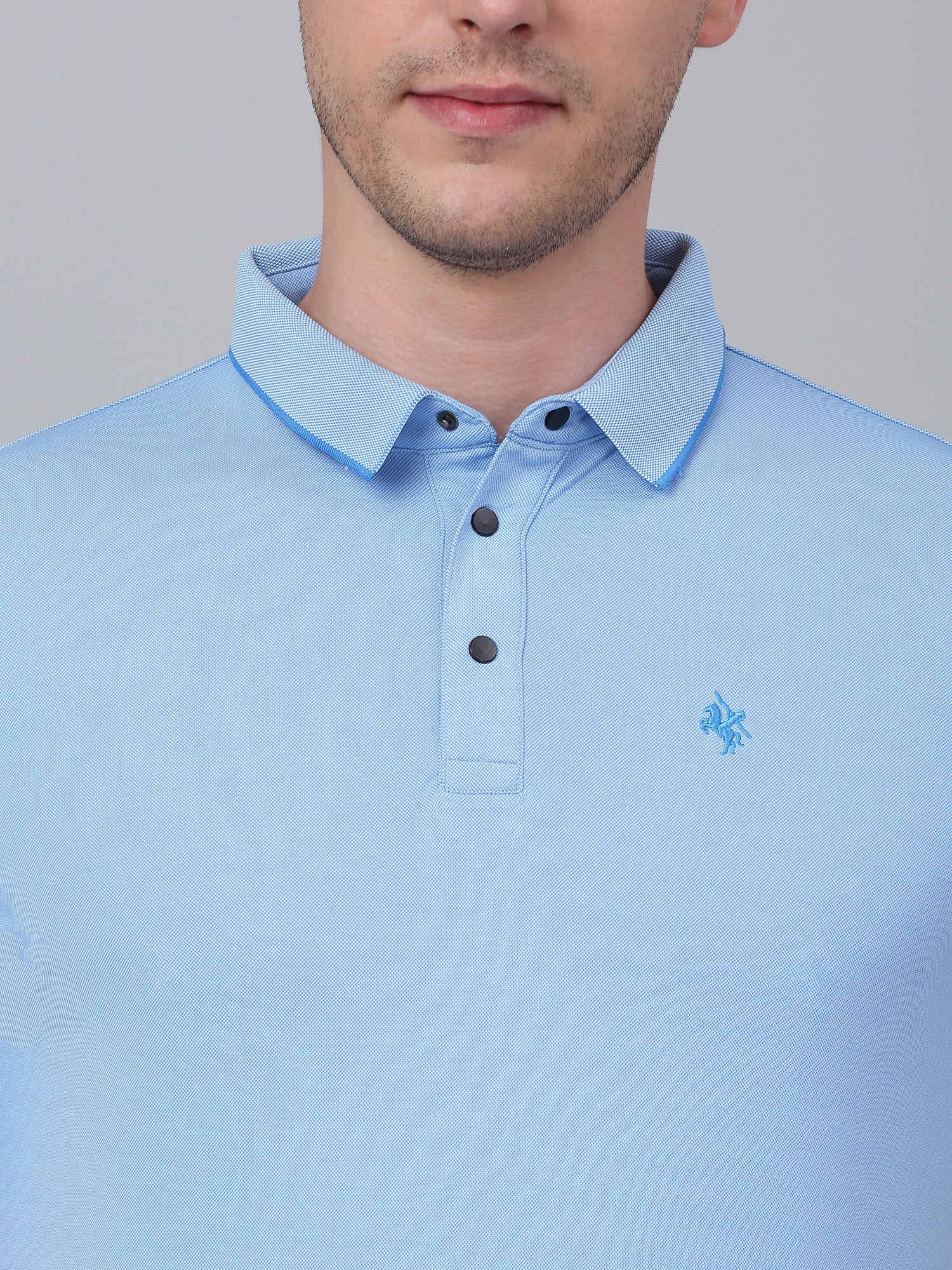 T-Shirt for Men | Breathable & Soft with Color Fastness Regular Fit Polo Neck Poly Cotton Fabric Solid Pattern - Image 4