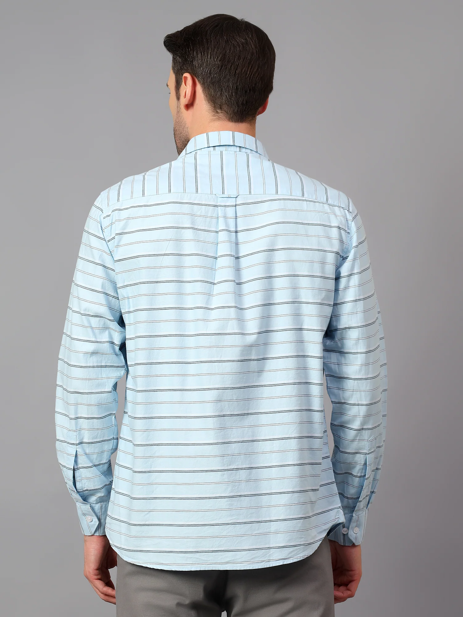 Casual Shirt for Men | Breathable & Soft with Color Fastness Regular Fit Spread Collar Neck Cotton Fabric Striped Pattern - Image 2