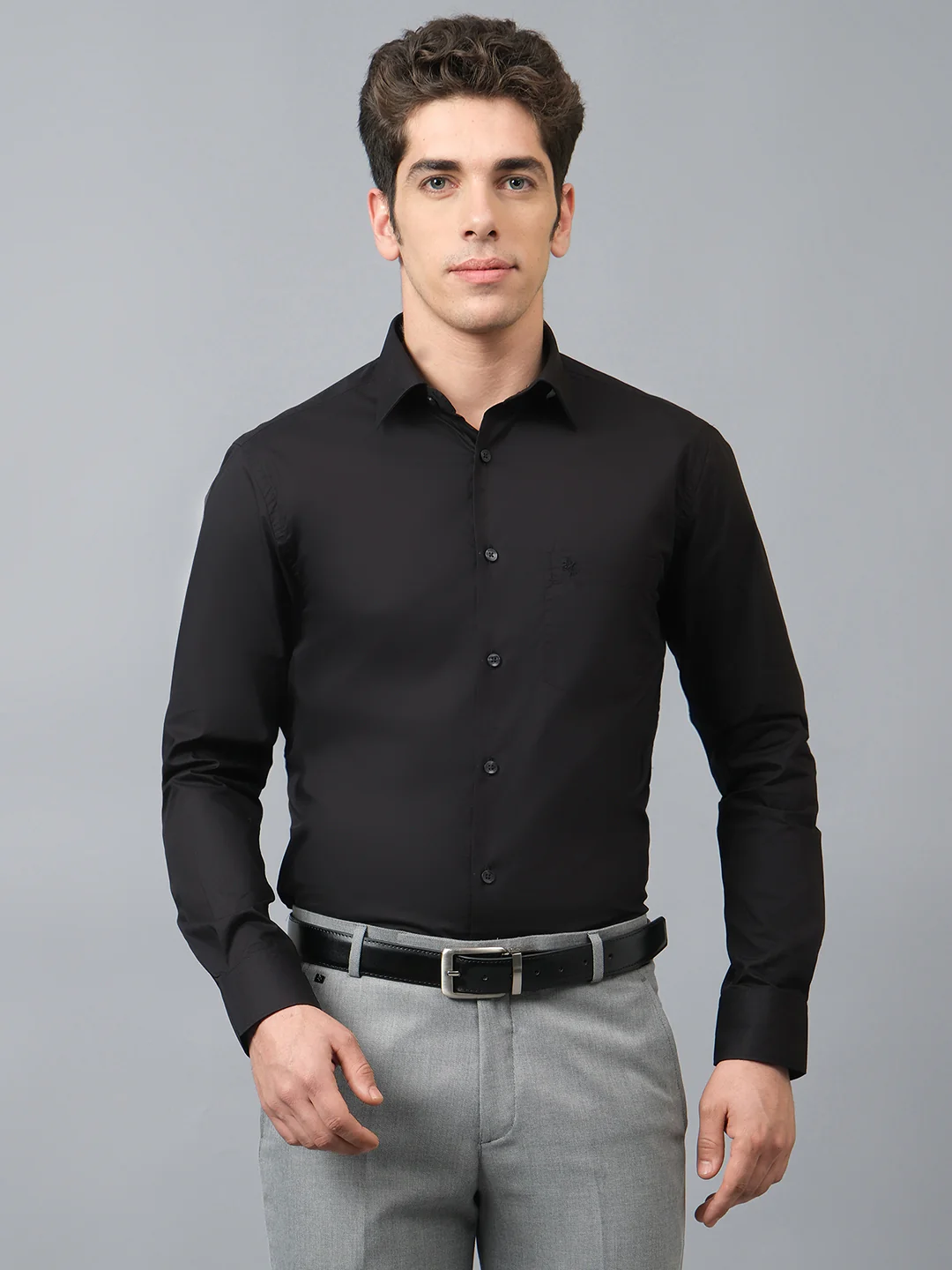 Formal Shirt for Men l Breathable & Soft with Color Fastness Regular Fit Spread Collar Neck Cotton Fabric Solid Pattern - Image 2