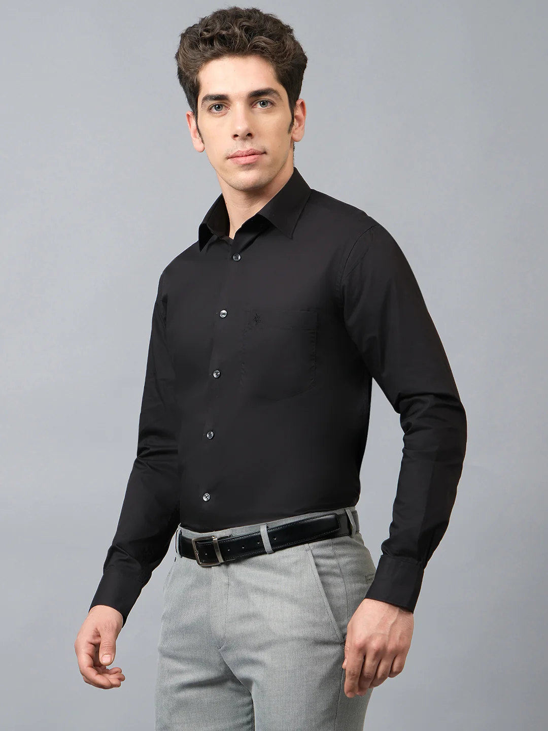 Formal Shirt for Men l Breathable & Soft with Color Fastness Regular Fit Spread Collar Neck Cotton Fabric Solid Pattern - Image 3