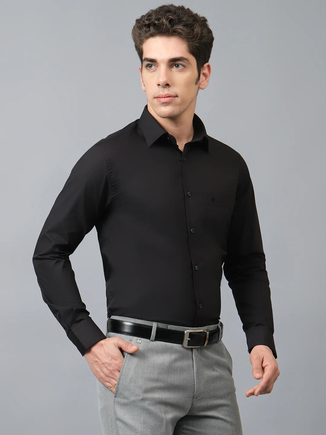 Formal Shirt for Men l Breathable & Soft with Color Fastness Regular Fit Spread Collar Neck Cotton Fabric Solid Pattern - Image 4