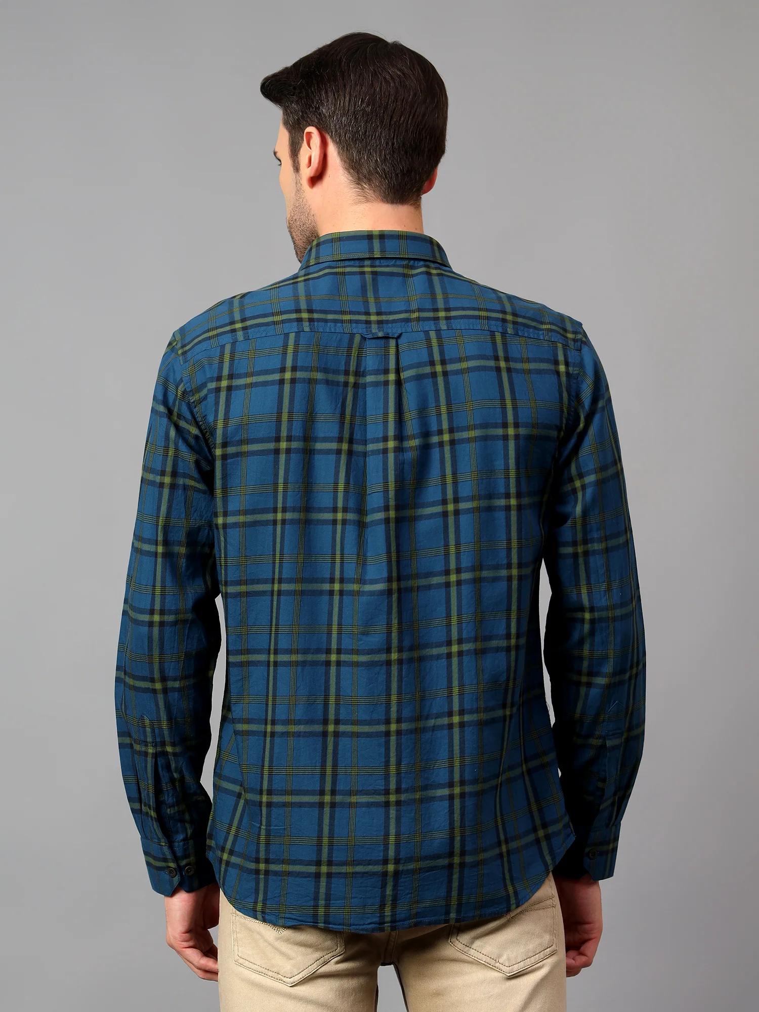Casual Shirt for Men | Breathable & Soft with Color Fastness Regular Fit Spread Collar Neck Cotton Fabric Checkered Pattern - Image 2