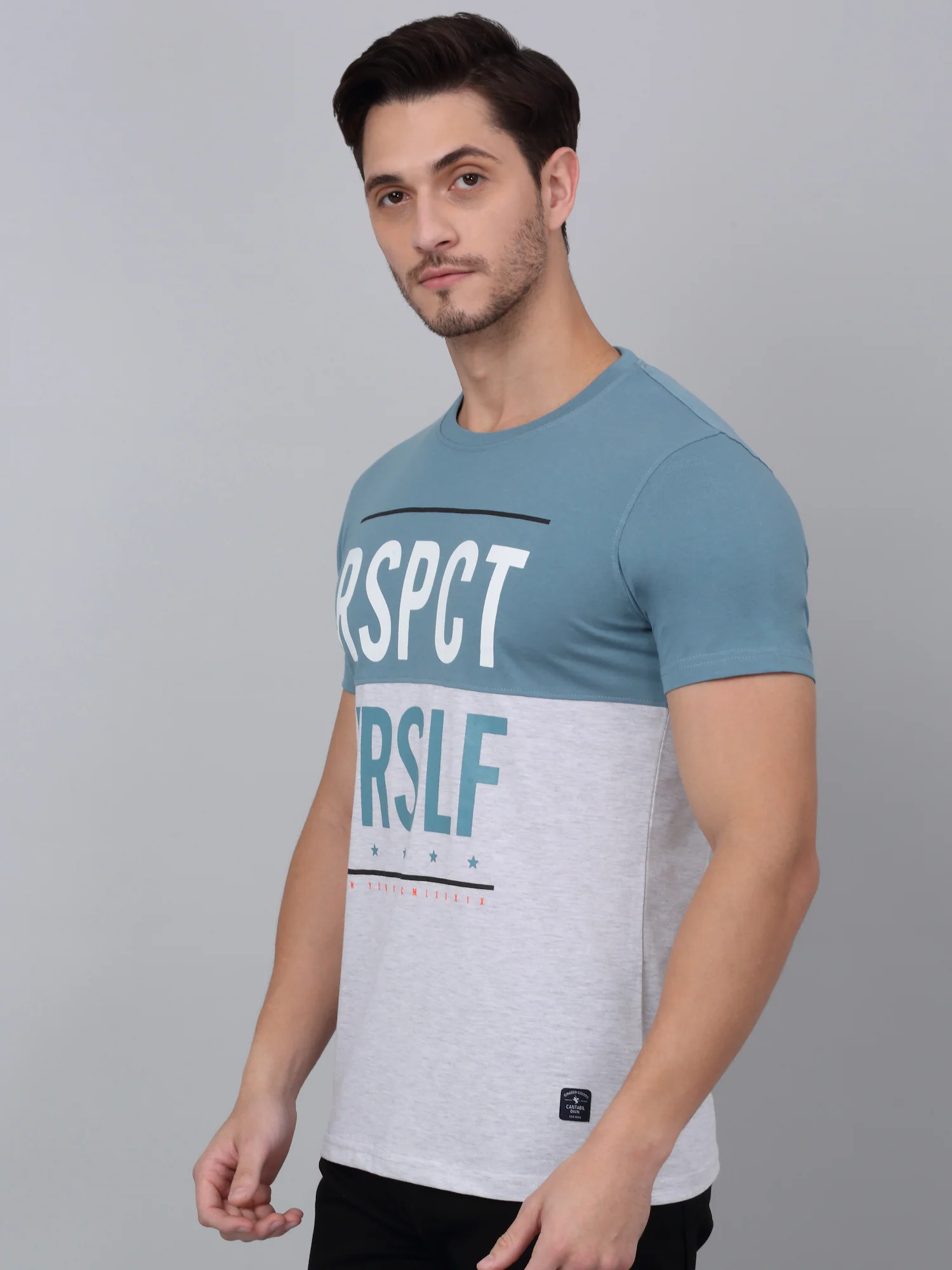 T-Shirt for Men | Breathable & Soft with Color Fastness Regular Fit Round Neck Poly Cotton Fabric Printed Pattern - Image 3