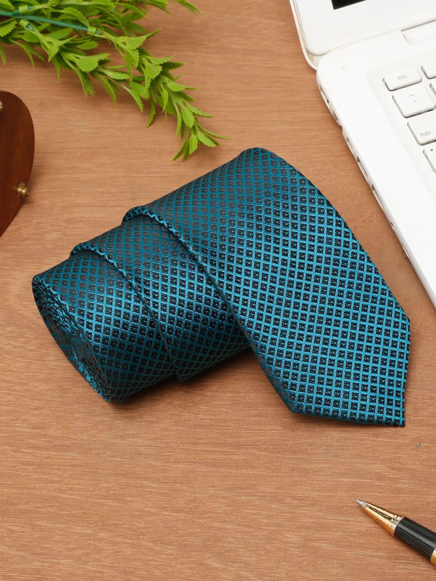 Men's Turquoise Fashion Broad Tie - Image 7