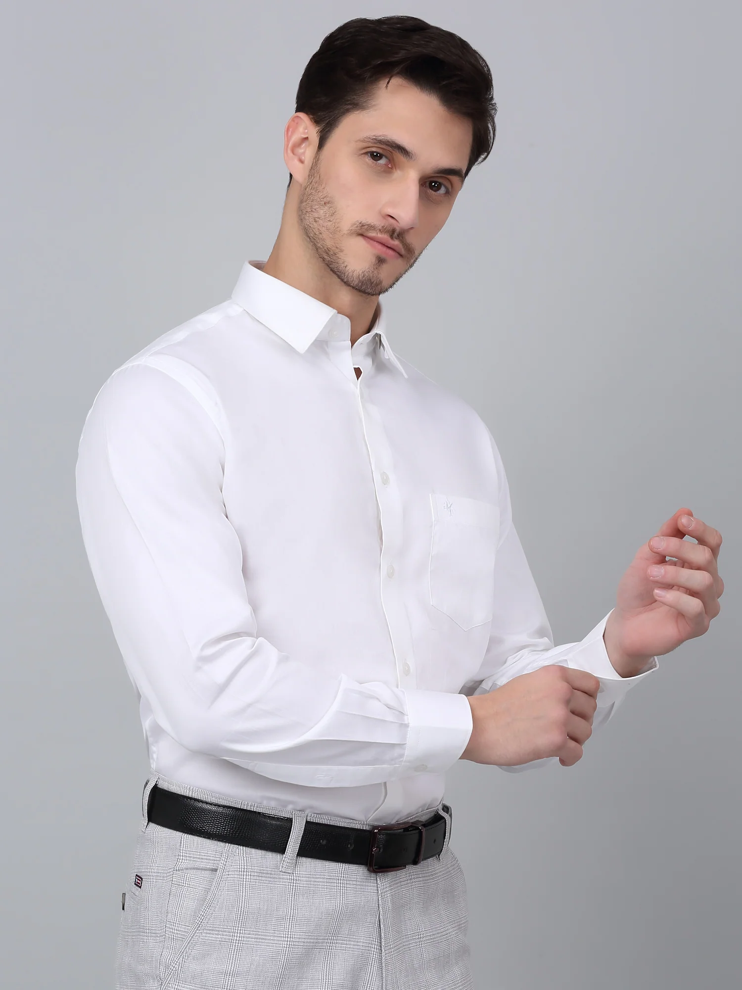 Formal Shirt for Men l Breathable & Soft with Color Fastness Regular Fit Spread Collar Neck Cotton Fabric Solid Pattern - Image 4