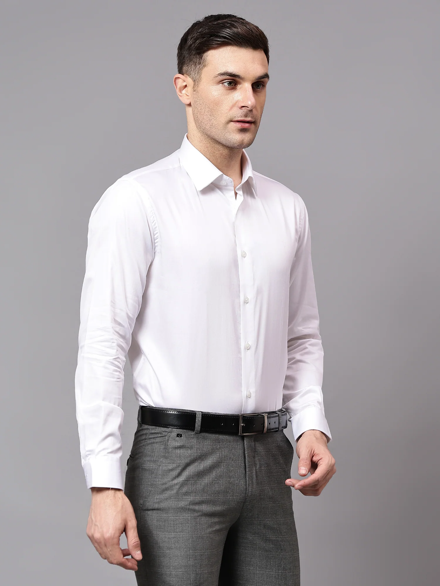 Formal Shirt for Men l Breathable & Soft with Color Fastness Regular Fit Spread Collar Neck Cotton Fabric Solid Pattern - Image 4