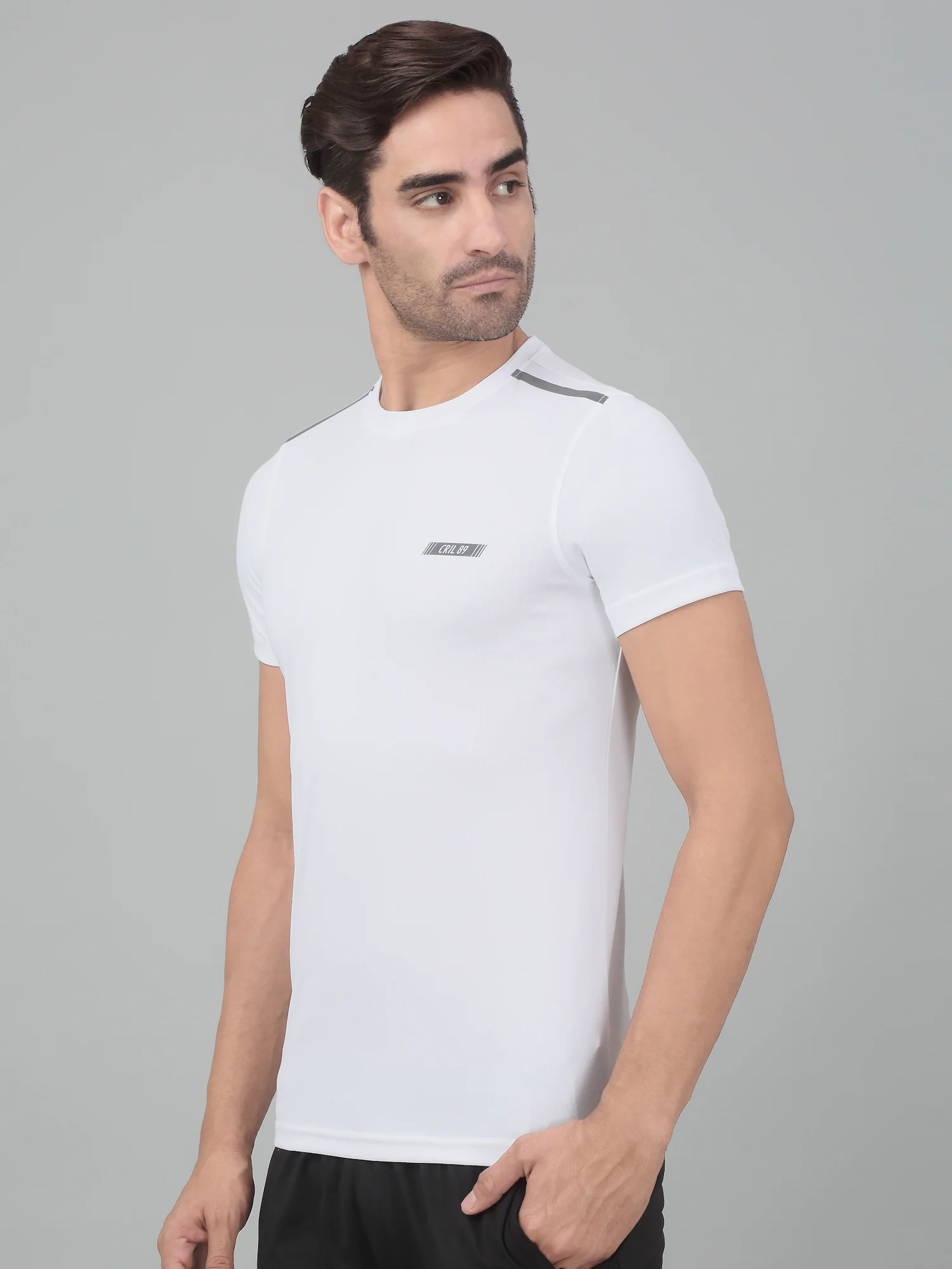 T-Shirt for Men | Breathable & Soft with Color Fastness Regular Fit Round Neck Polyester Fabric Solid Pattern - Image 2