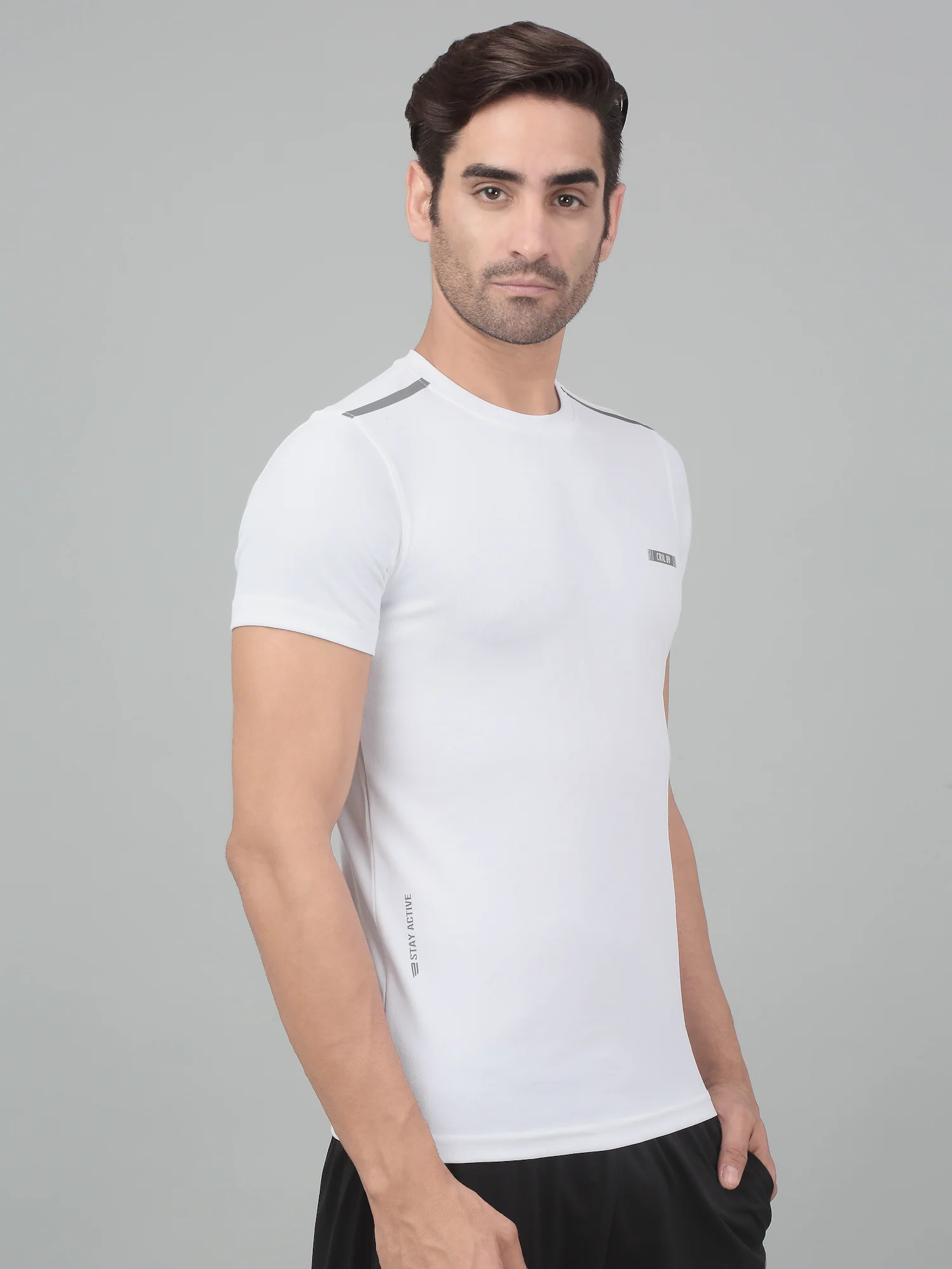T-Shirt for Men | Breathable & Soft with Color Fastness Regular Fit Round Neck Polyester Fabric Solid Pattern - Image 3