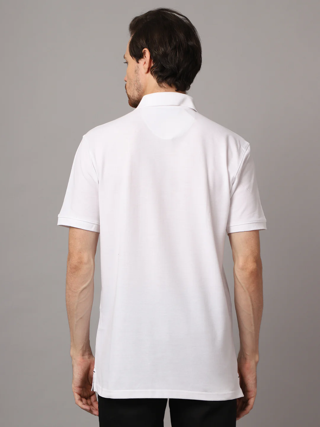 T-Shirt for Men | Breathable & Soft with Color Fastness Regular Fit Polo Neck Poly Cotton Fabric Solid Pattern - Image 3