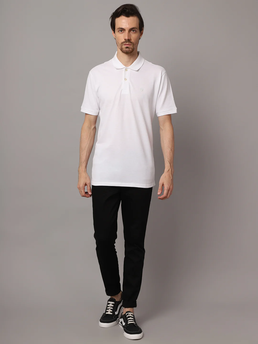 T-Shirt for Men | Breathable & Soft with Color Fastness Regular Fit Polo Neck Poly Cotton Fabric Solid Pattern - Image 4
