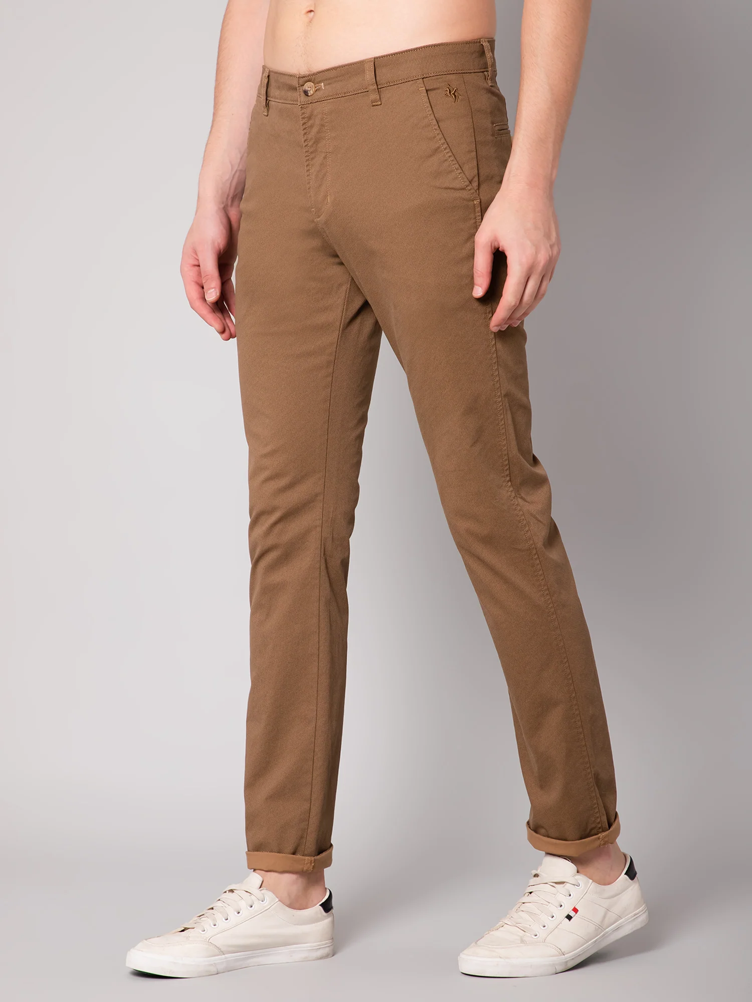 Men's Casual Flat front Wood  Trousers - Image 3