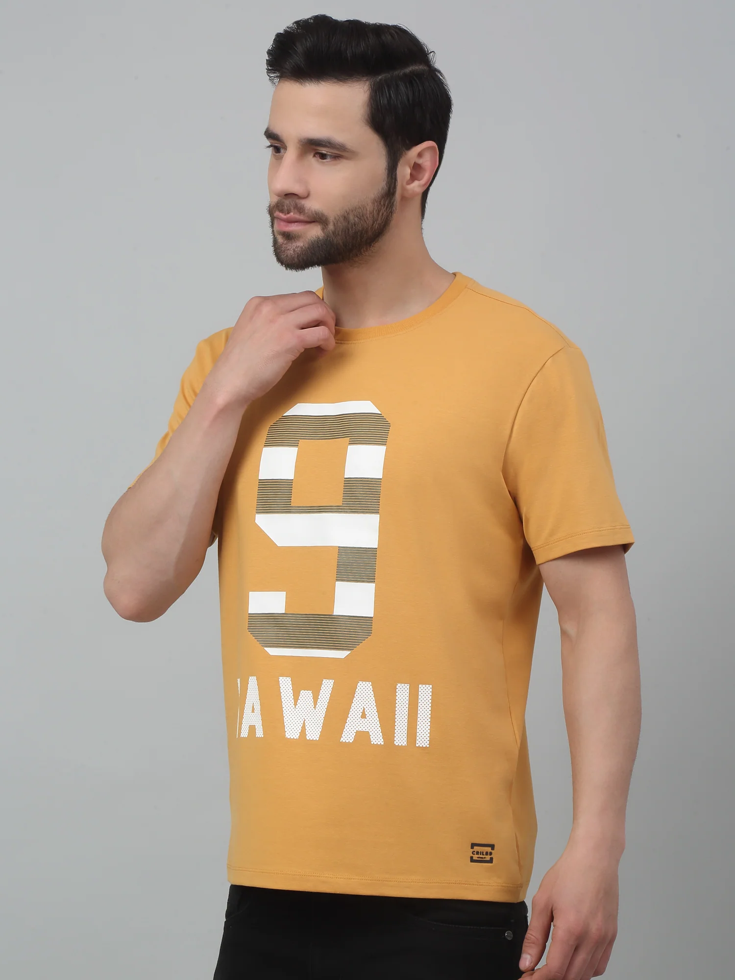 T-Shirt for Men | Breathable & Soft with Color Fastness Regular Fit Round Neck Cotton Blend Fabric Printed Pattern - Image 4