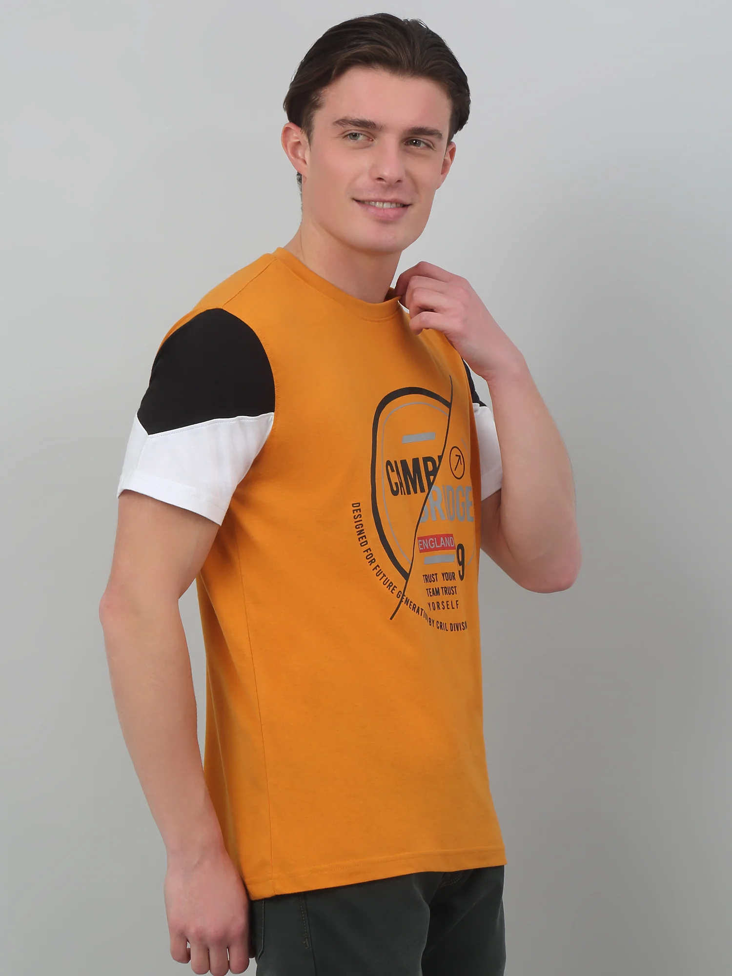 T-Shirt for Men | Breathable & Soft with Color Fastness Regular Fit Round Neck Poly Cotton Fabric Printed Pattern - Image 3