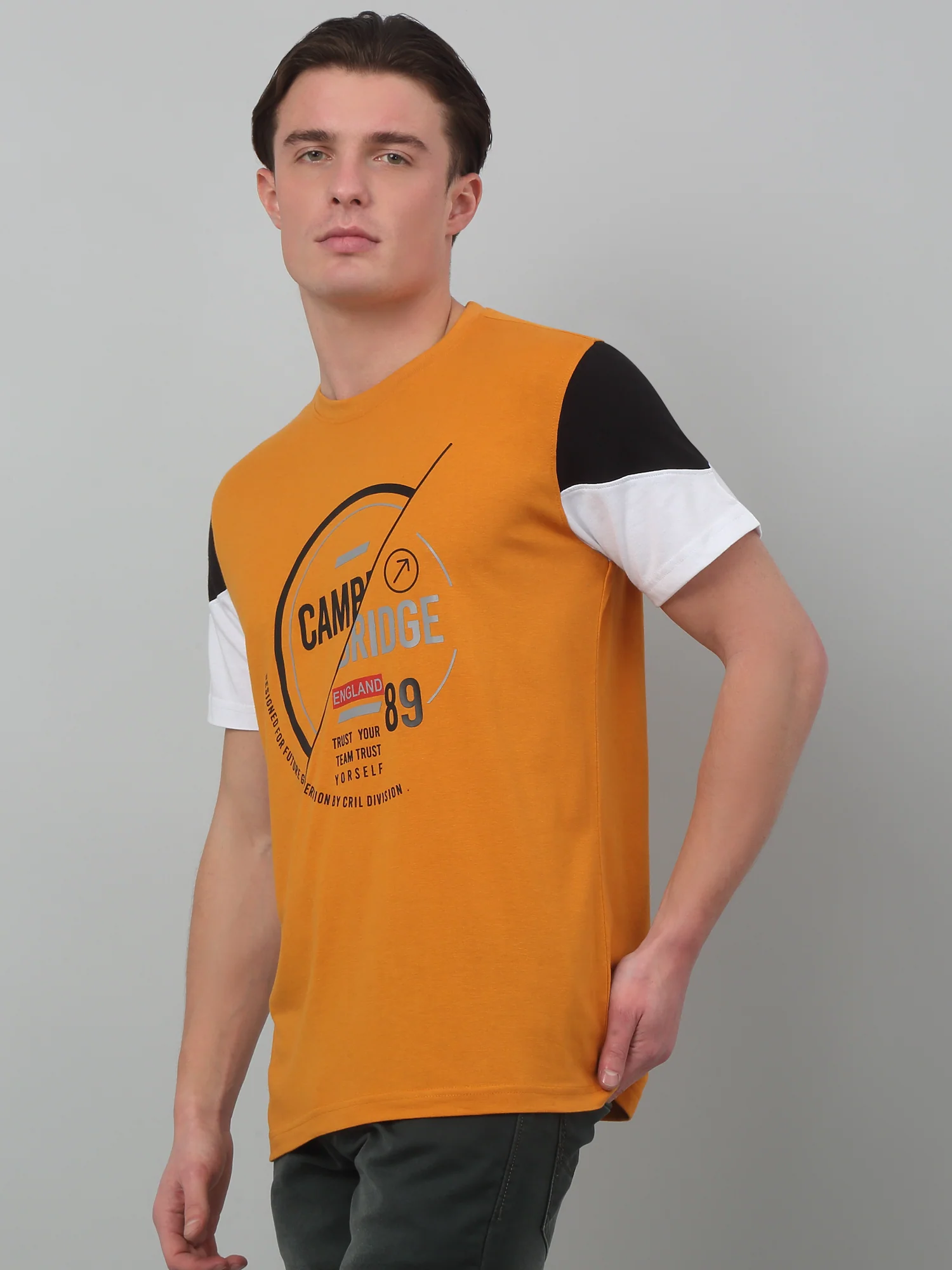 T-Shirt for Men | Breathable & Soft with Color Fastness Regular Fit Round Neck Poly Cotton Fabric Printed Pattern - Image 4