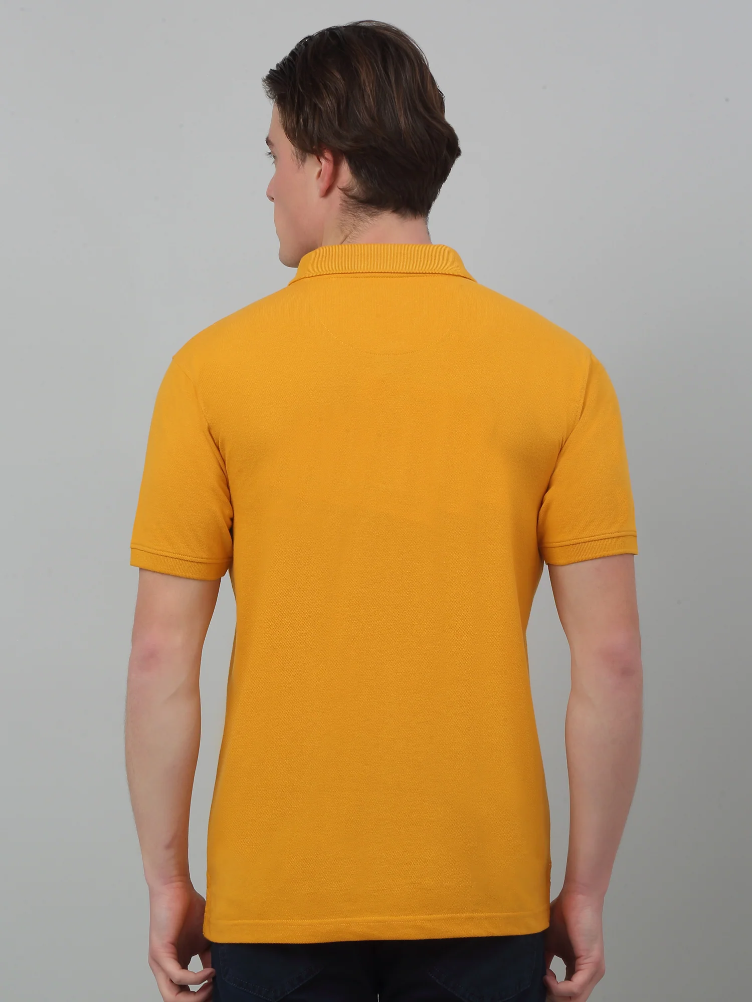 T-Shirt for Men | Breathable & Soft with Color Fastness Regular Fit Polo Neck Poly Cotton Fabric Solid Pattern - Image 2