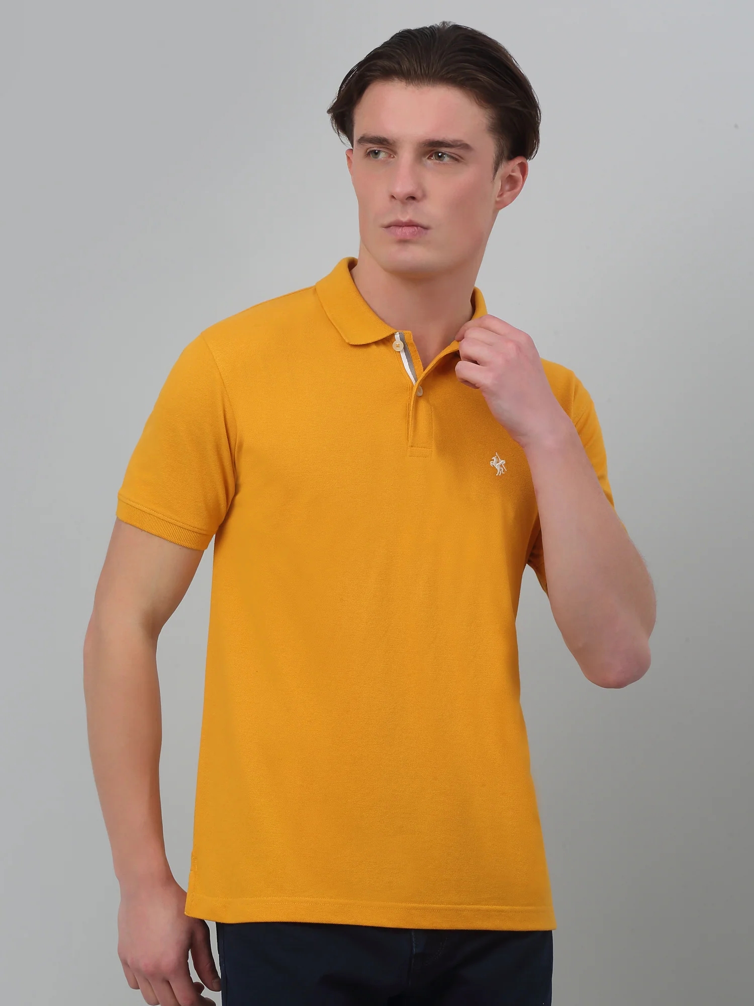 T-Shirt for Men | Breathable & Soft with Color Fastness Regular Fit Polo Neck Poly Cotton Fabric Solid Pattern - Image 3
