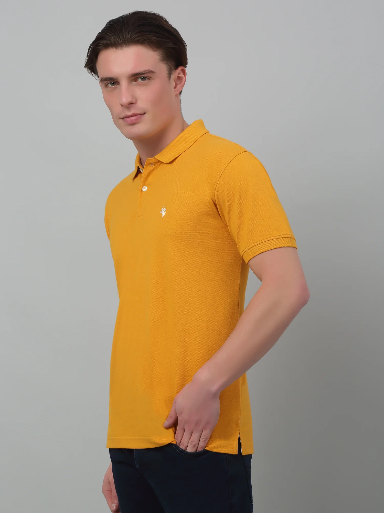 T-Shirt for Men | Breathable & Soft with Color Fastness Regular Fit Polo Neck Poly Cotton Fabric Solid Pattern - Image 4