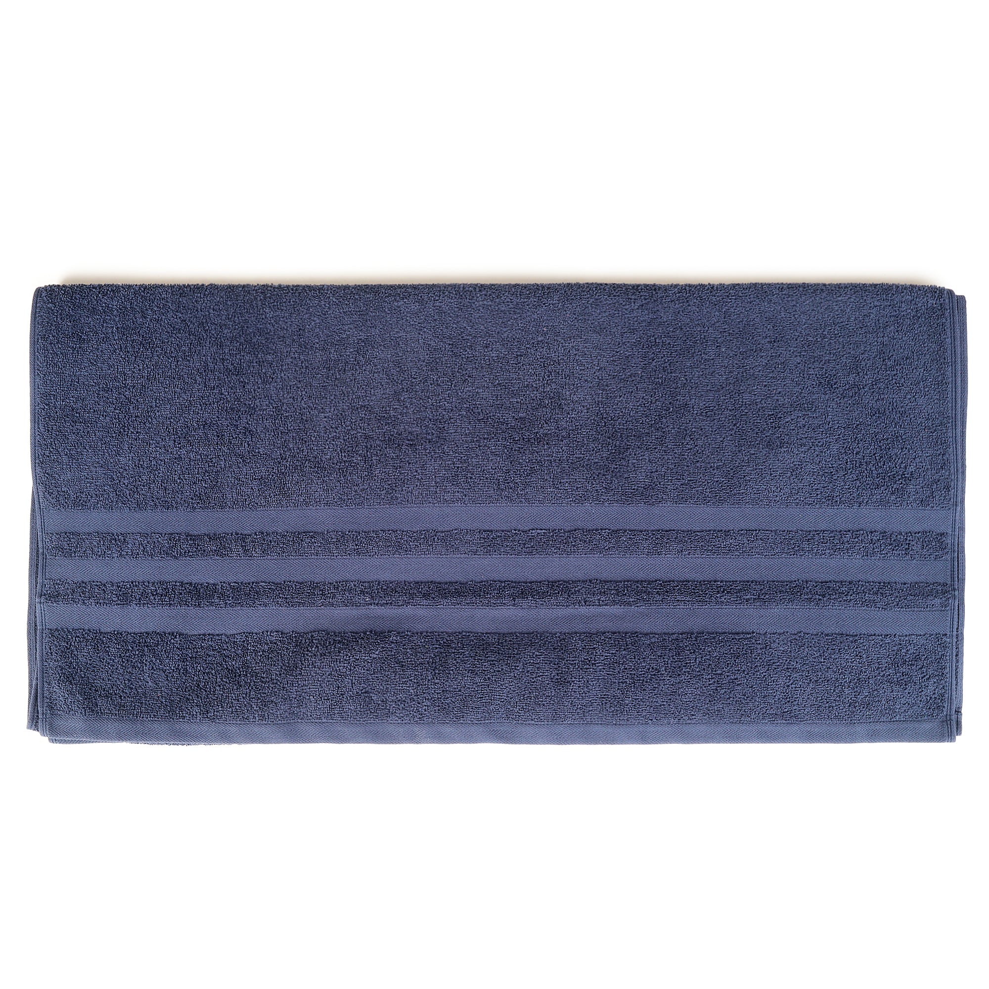 Unisex Navy Blue Basic Terry Bath Towel - Image 4