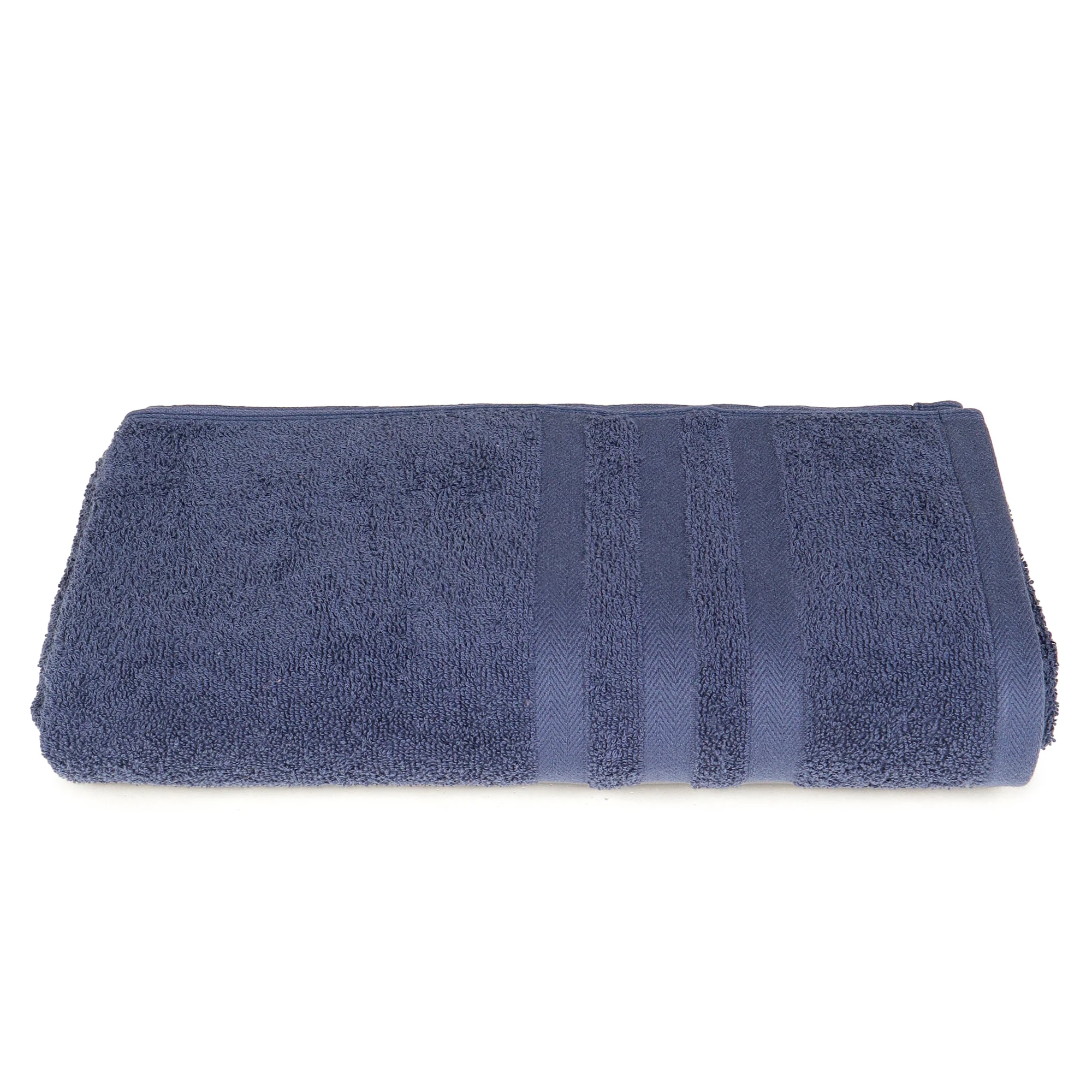 Unisex Navy Blue Basic Terry Bath Towel - Image 5