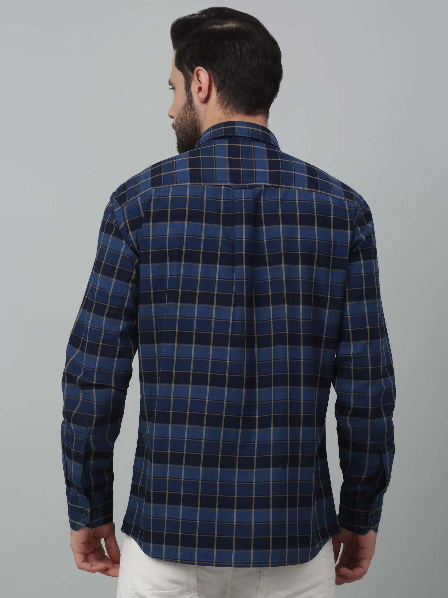 Casual Shirt for Men | Breathable & Soft with Color Fastness Regular Fit Spread Collar Neck Cotton Fabric Checkered Pattern - Image 4