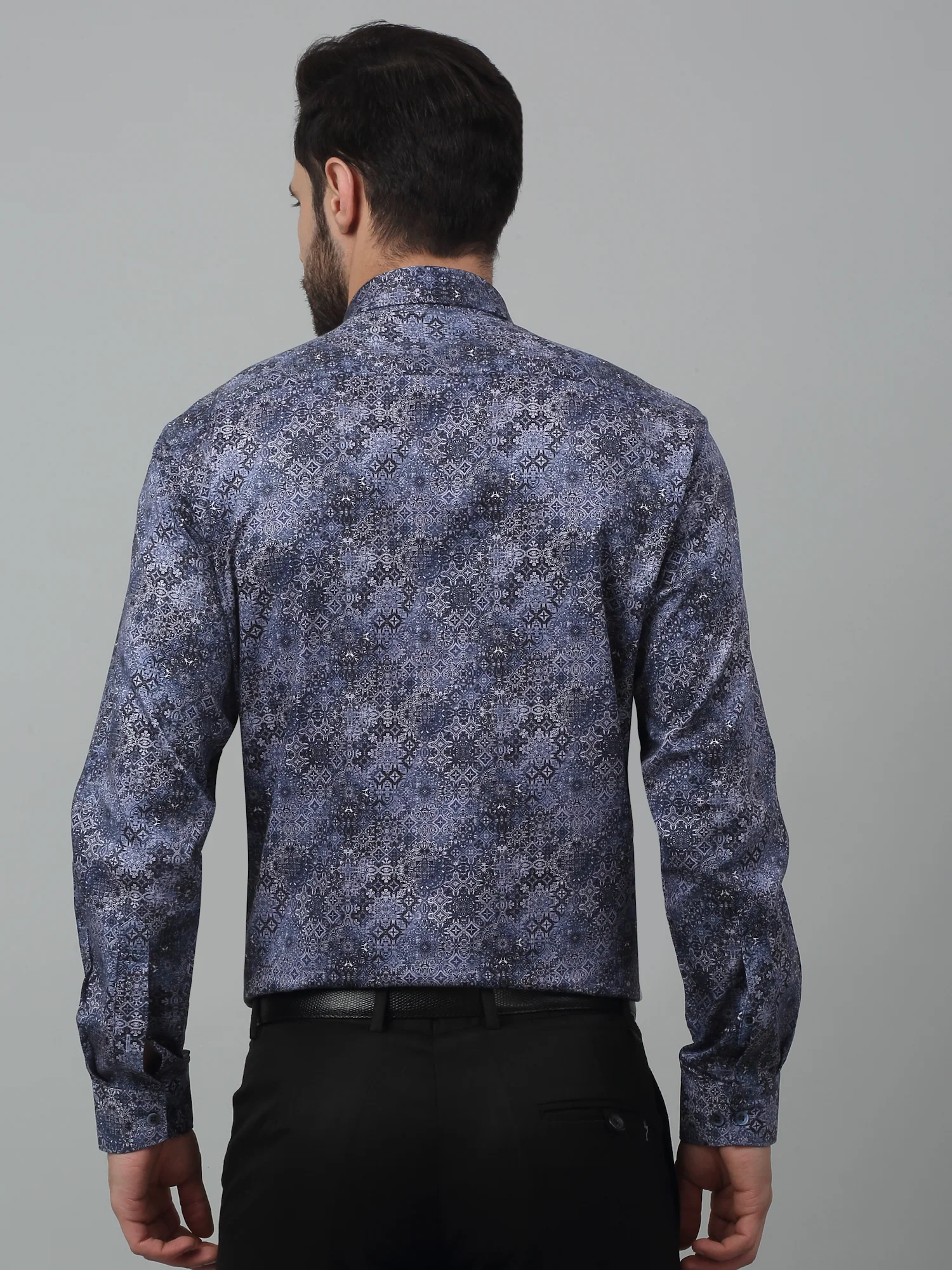 Formal Shirt for Men l Breathable & Soft with Color Fastness Regular Fit Spread Collar Neck Cotton Fabric Printed Pattern - Image 2