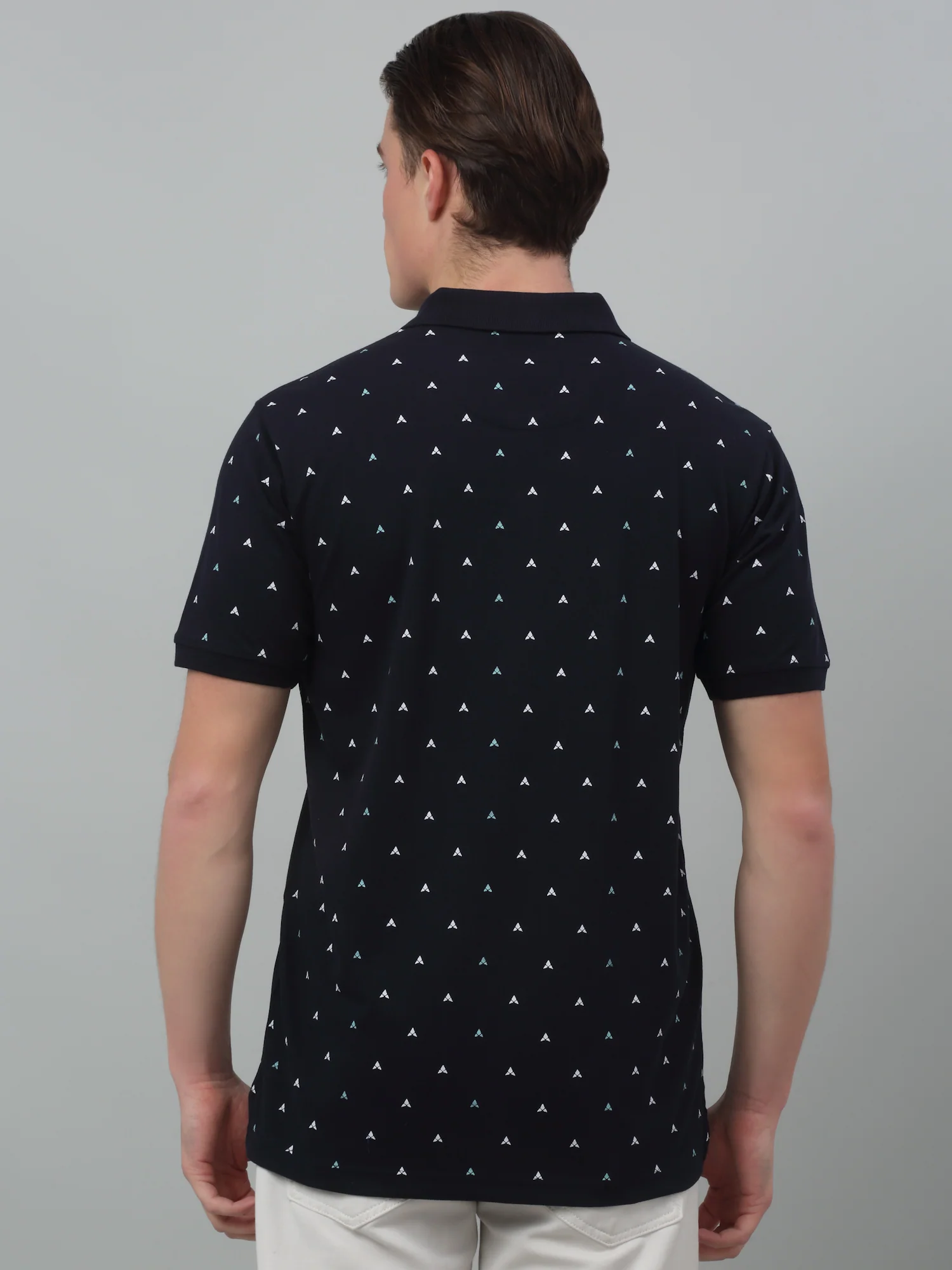 T-Shirt for Men | Breathable & Soft with Color Fastness Regular Fit Polo Neck Poly Cotton Fabric Printed Pattern - Image 2