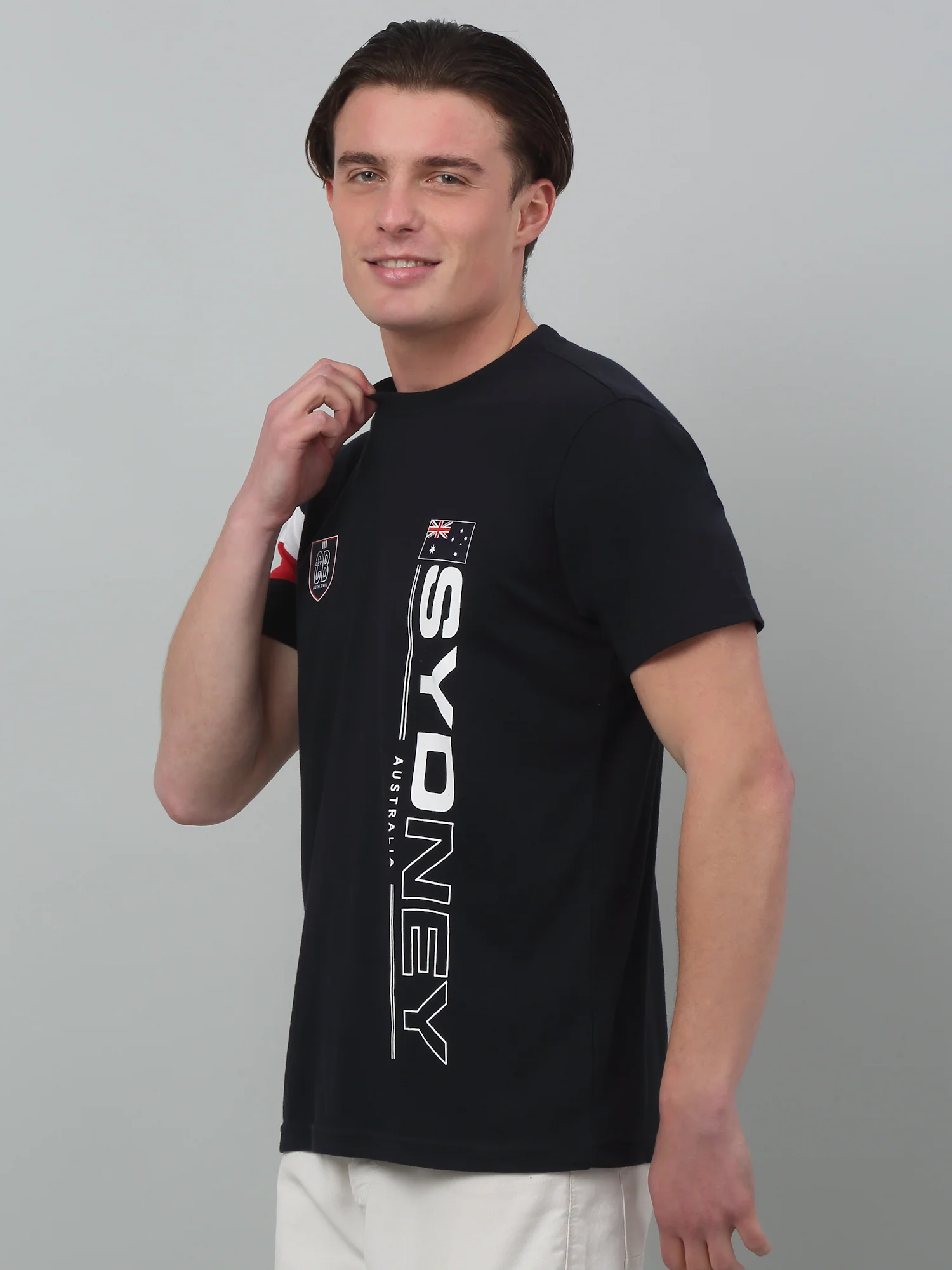 T-Shirt for Men | Breathable & Soft with Color Fastness Regular Fit Round Neck Poly Cotton Fabric Printed Pattern - Image 4