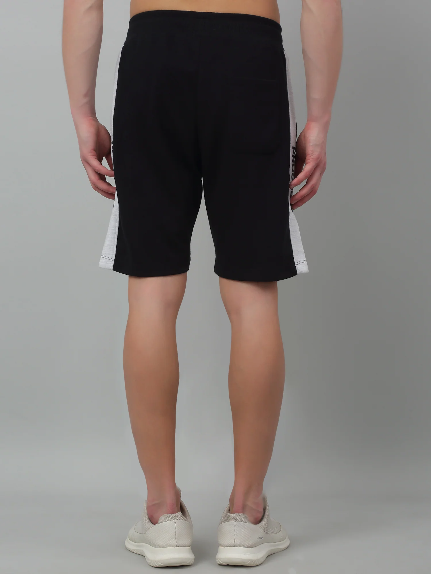 Navy Blue Solid Above Knee Drawstring Bermuda For Men - Image 2