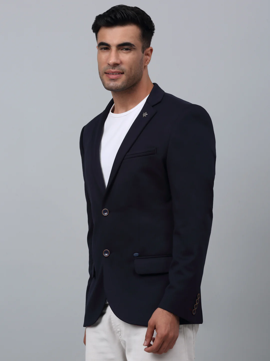 Blazer for Men | Premium Casual Blazer Slim Fit Notched Collar Terry Rayon Fabric Solid Pattern - Image 2
