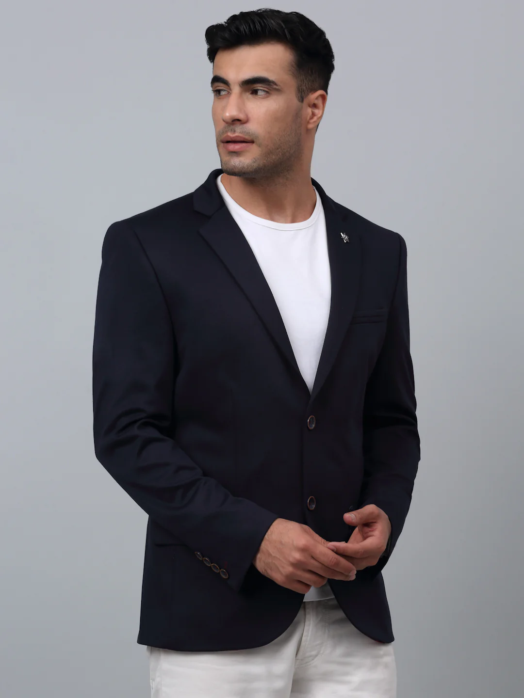 Blazer for Men | Premium Casual Blazer Slim Fit Notched Collar Terry Rayon Fabric Solid Pattern - Image 3