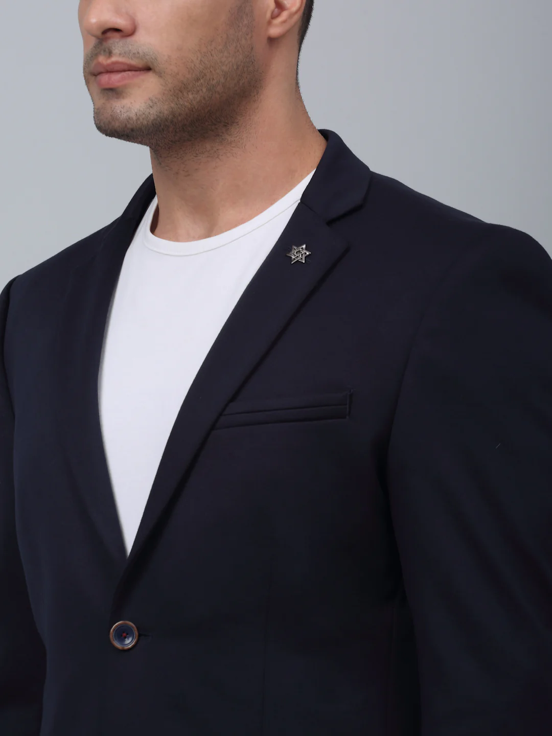 Blazer for Men | Premium Casual Blazer Slim Fit Notched Collar Terry Rayon Fabric Solid Pattern - Image 4