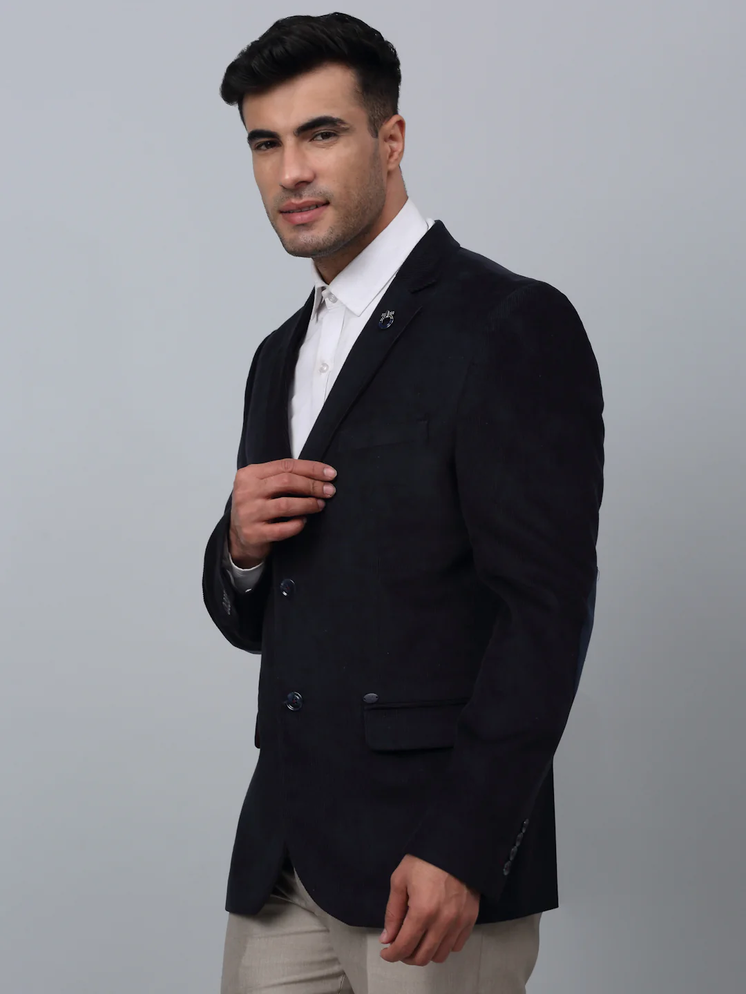 Blazer for Men | Premium Formal Blazer Slim Fit Notched Collar Cotton Fabric Self Design Pattern - Image 2