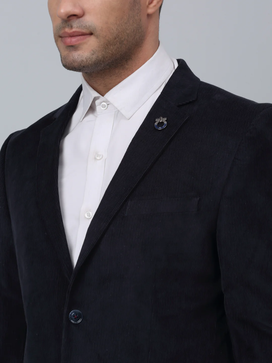 Blazer for Men | Premium Formal Blazer Slim Fit Notched Collar Cotton Fabric Self Design Pattern - Image 4