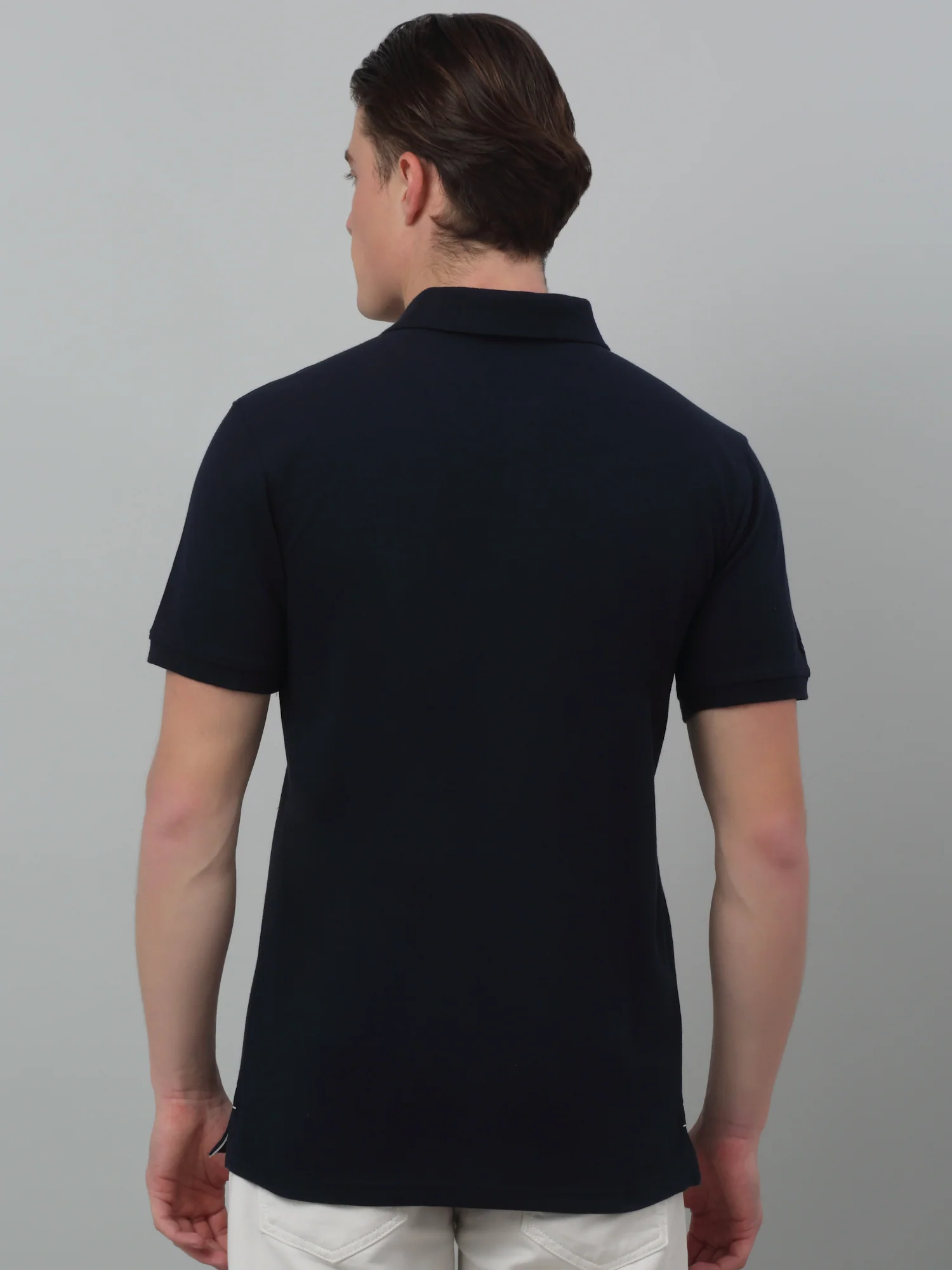 T-Shirt for Men | Breathable & Soft with Color Fastness Regular Fit Polo Neck Poly Cotton Fabric Solid Pattern - Image 2