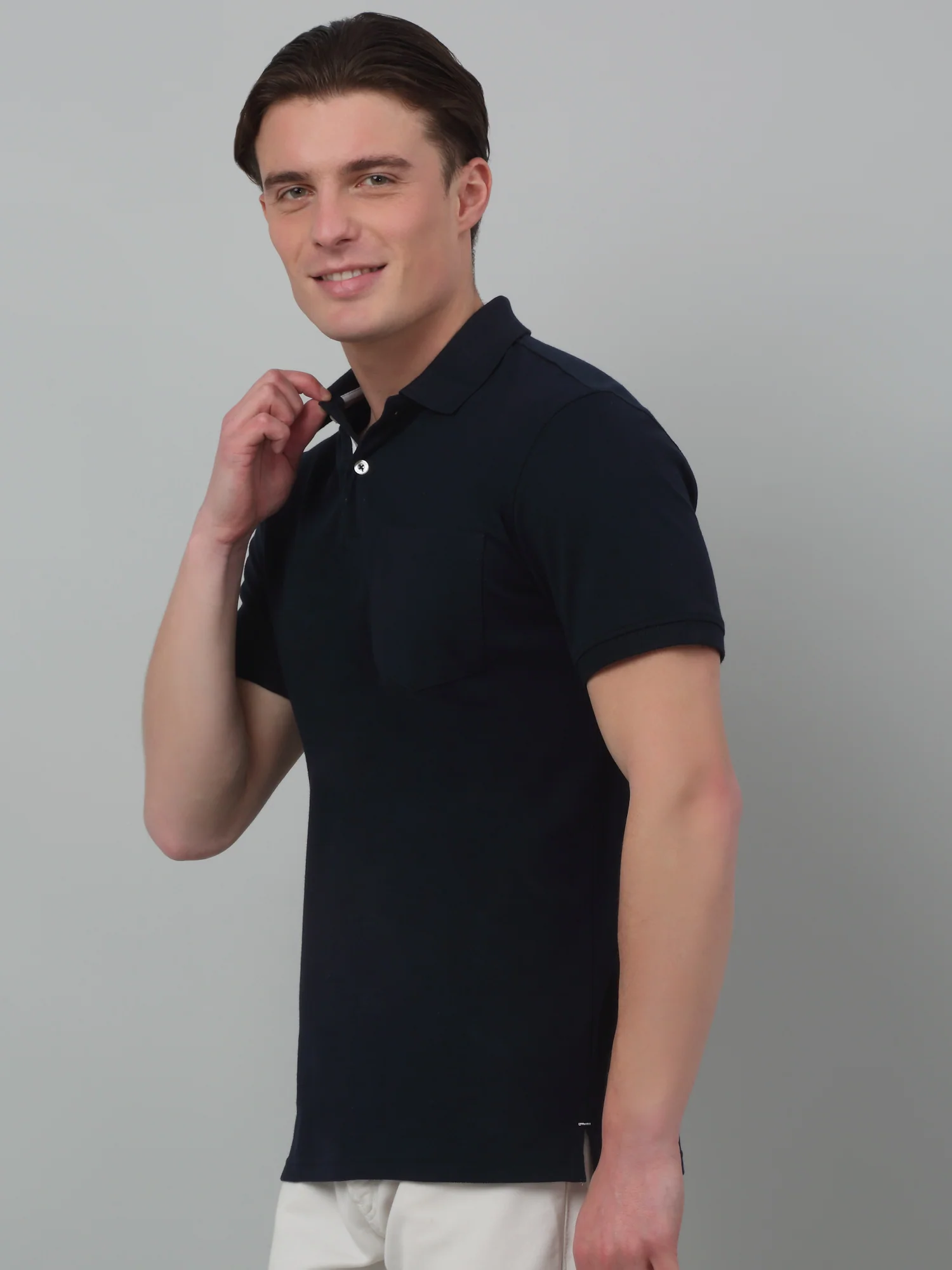 T-Shirt for Men | Breathable & Soft with Color Fastness Regular Fit Polo Neck Poly Cotton Fabric Solid Pattern - Image 4