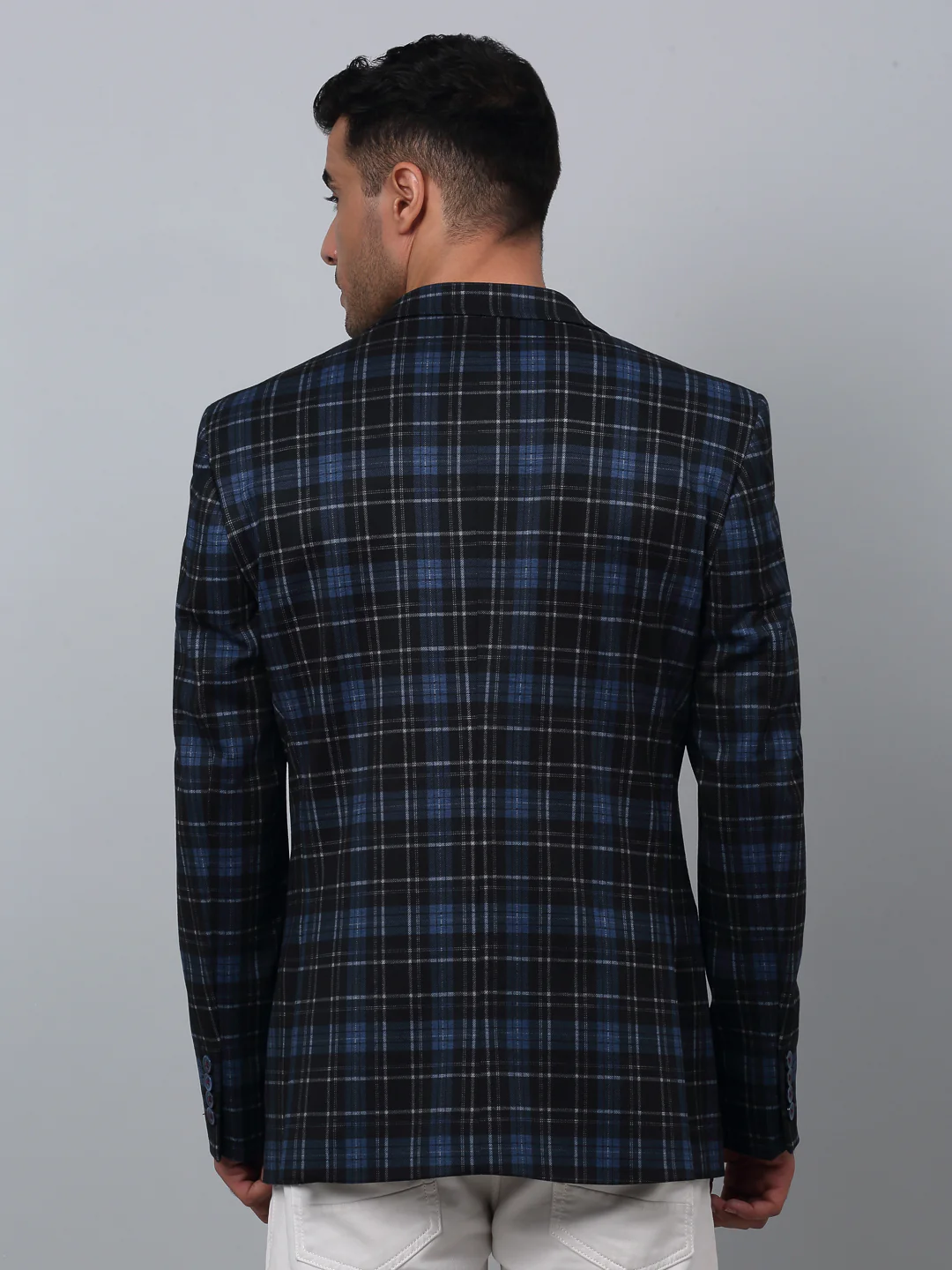 Blazer for Men | Premium Casual Blazer Slim Fit Notched Collar Terry Rayon Fabric Checkered Pattern - Image 5