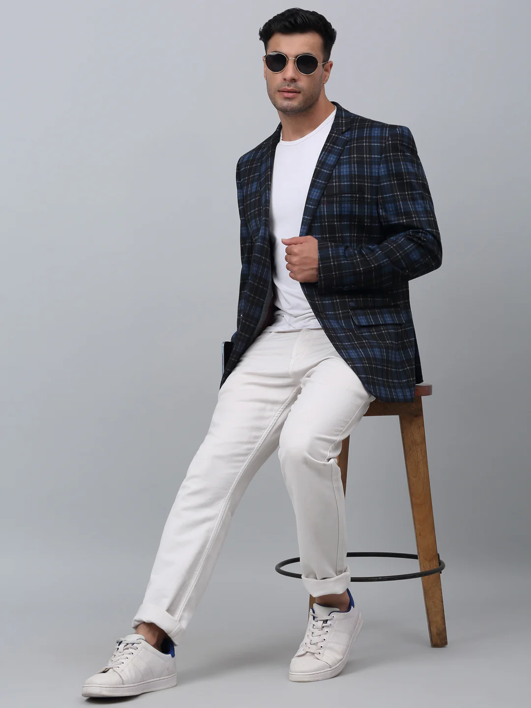 Blazer for Men | Premium Casual Blazer Slim Fit Notched Collar Terry Rayon Fabric Checkered Pattern - Image 6