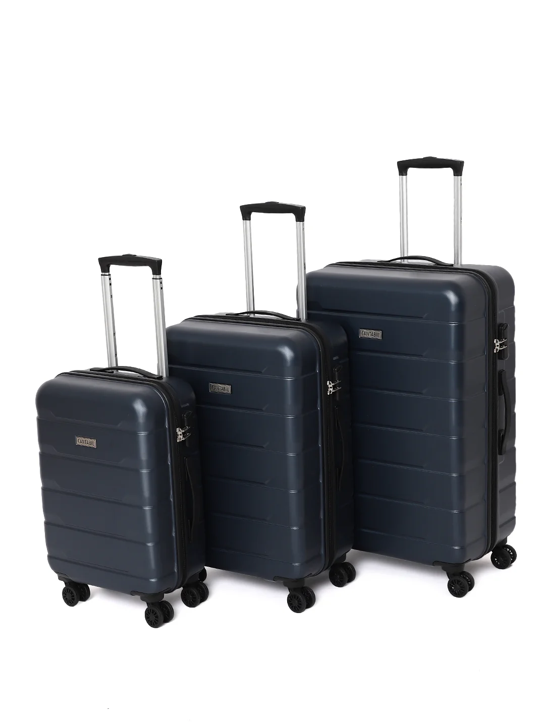 Unisex Navy Blue Fashion Hard Luggage Trolley Bag - Image 6