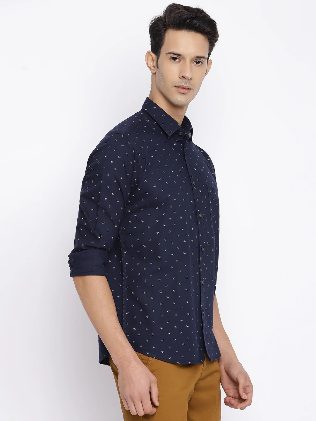 Casual Shirt for Men | Breathable & Soft with Color Fastness Regular Fit Spread Collar Neck Cotton Fabric Printed Pattern - Image 3