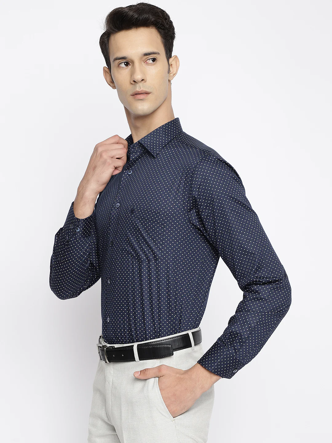 Formal Shirt for Men l Breathable & Soft with Color Fastness Regular Fit Spread Collar Neck Cotton Fabric Printed Pattern - Image 2