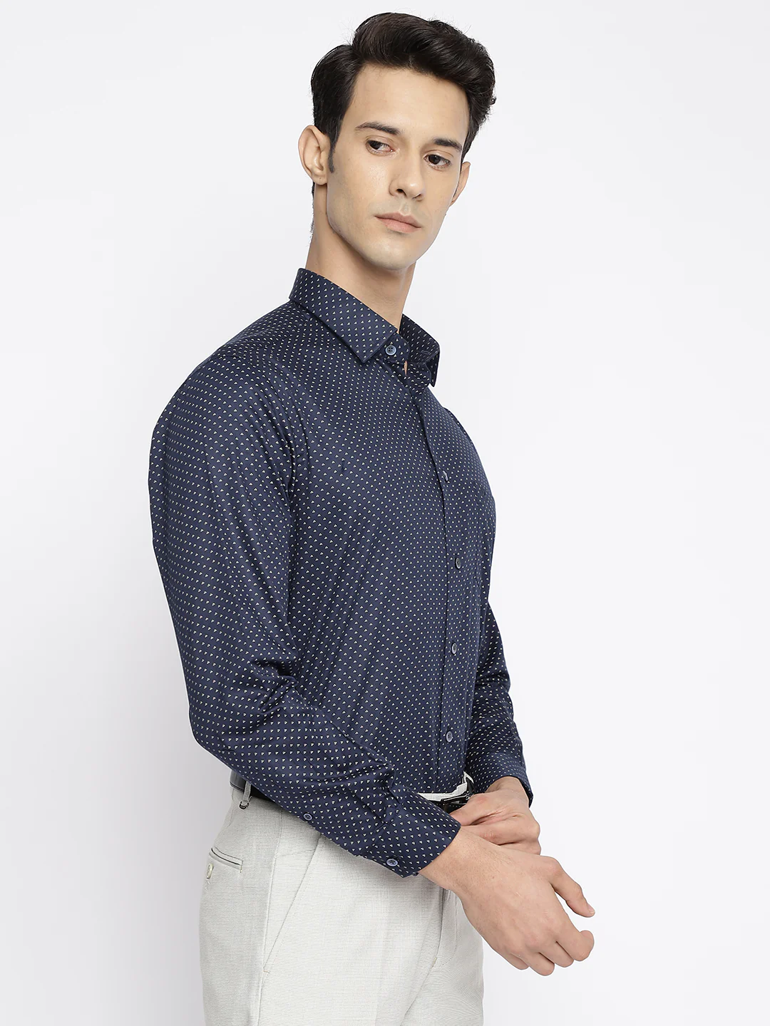 Formal Shirt for Men l Breathable & Soft with Color Fastness Regular Fit Spread Collar Neck Cotton Fabric Printed Pattern - Image 3