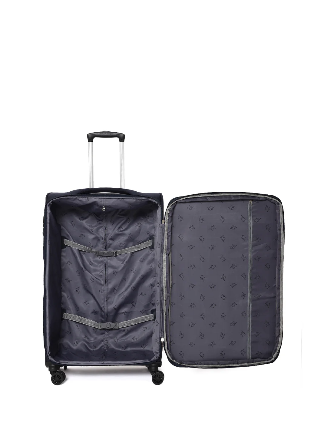 Unisex Navy Blue Fashion Soft Luggage Trolley Bag - Image 2