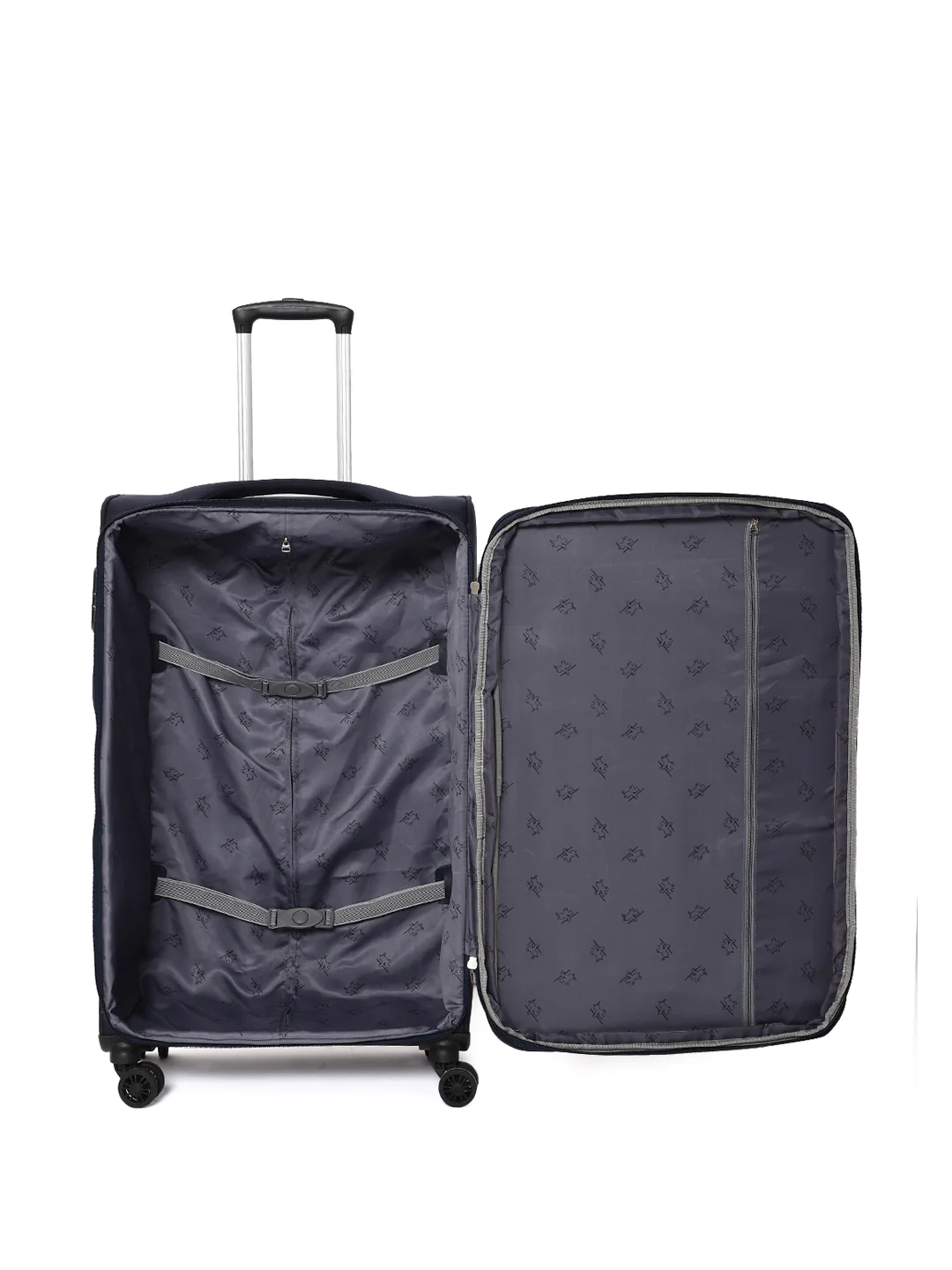 Unisex Navy Blue Fashion Soft Luggage Trolley Bag - Image 2