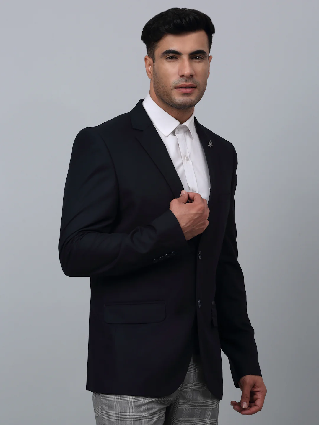 Blazer for Men | Premium Formal Blazer Slim Fit Notched Collar Poly Viscose Fabric Solid Pattern - Image 3