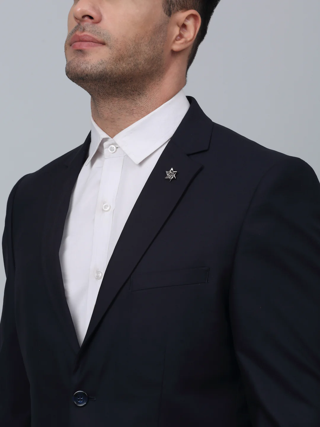 Blazer for Men | Premium Formal Blazer Slim Fit Notched Collar Poly Viscose Fabric Solid Pattern - Image 4