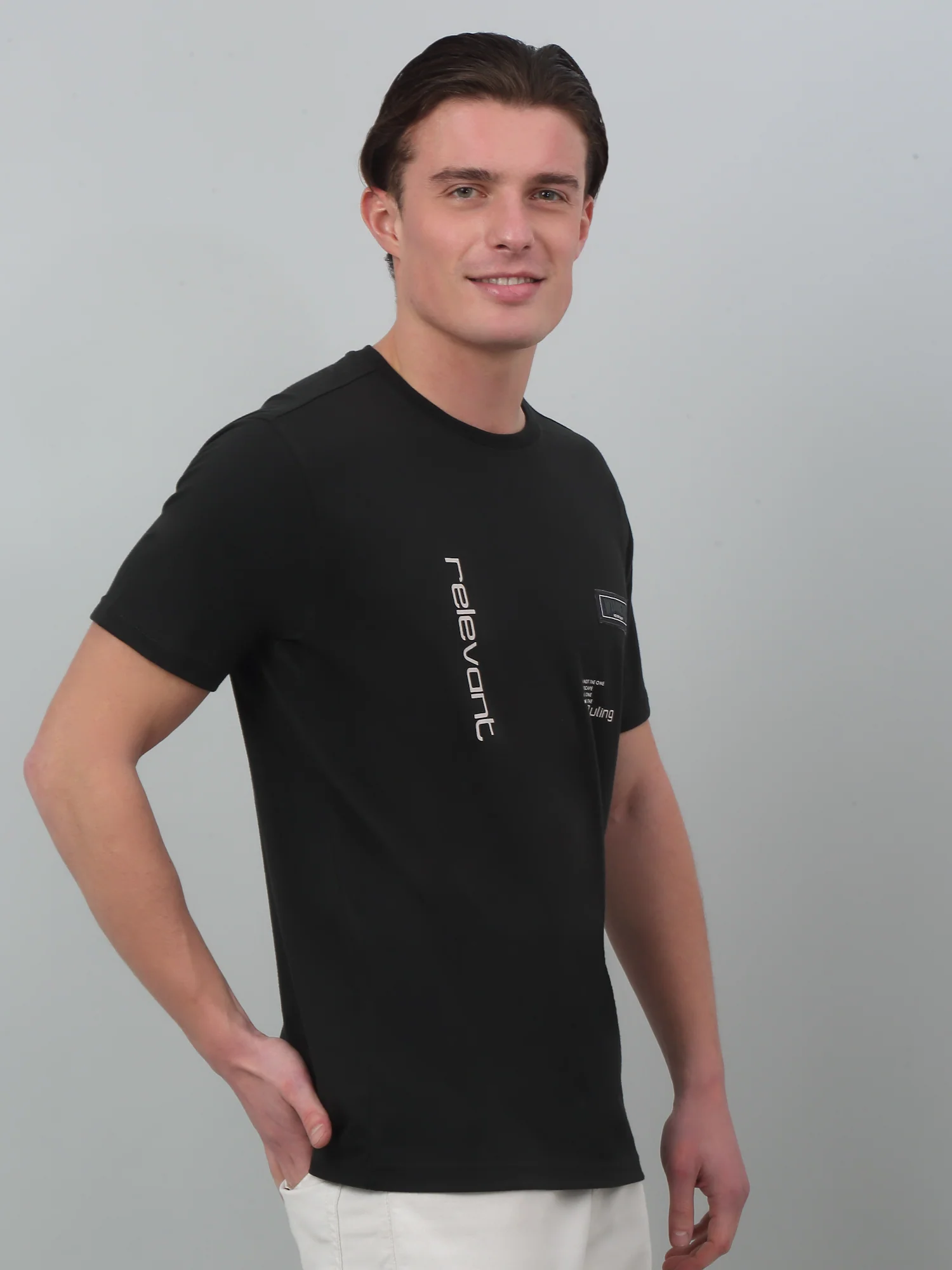 T-Shirt for Men | Breathable & Soft with Color Fastness Regular Fit Round Neck Poly Cotton Fabric Printed Pattern - Image 3