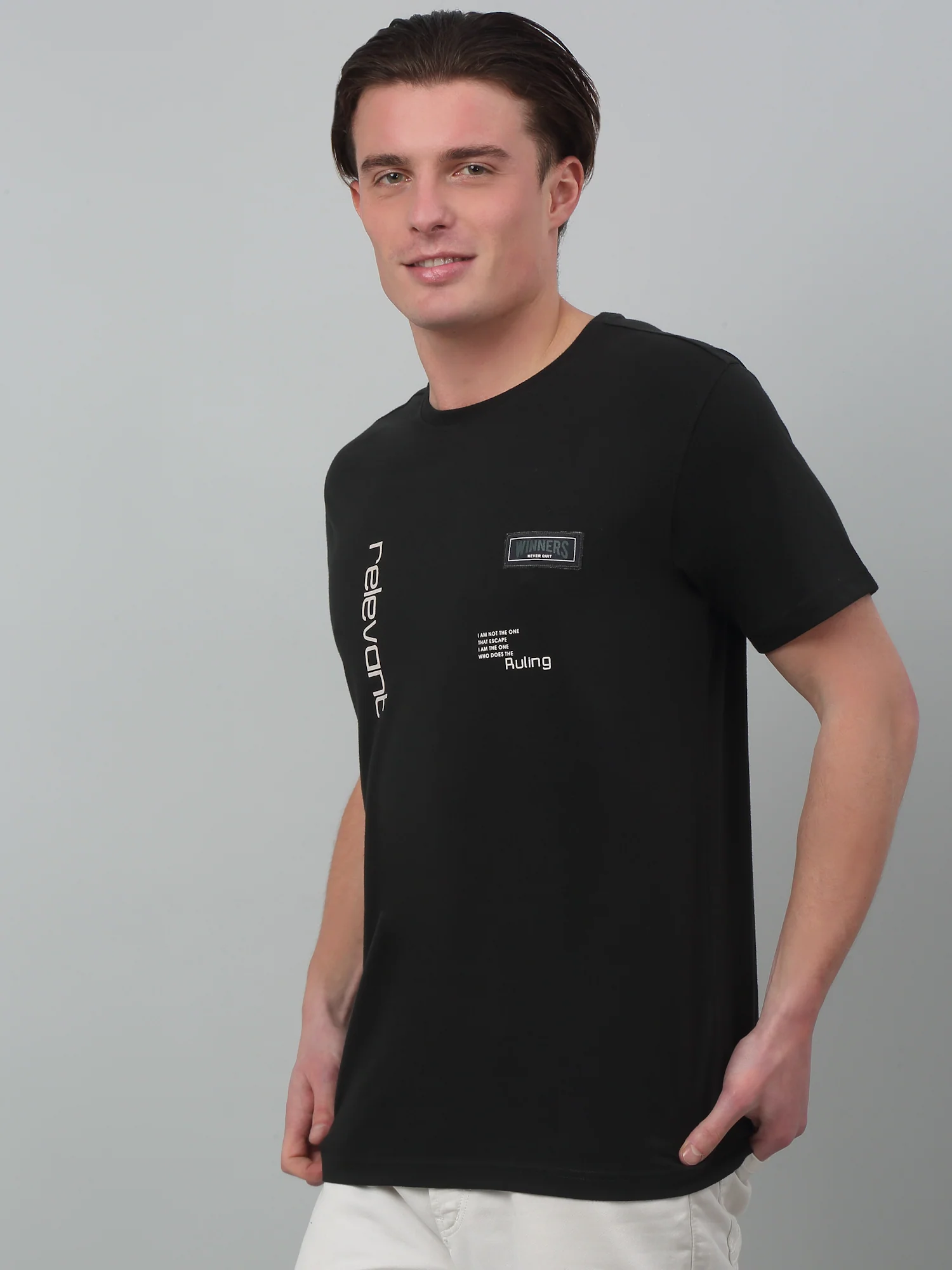 T-Shirt for Men | Breathable & Soft with Color Fastness Regular Fit Round Neck Poly Cotton Fabric Printed Pattern - Image 4